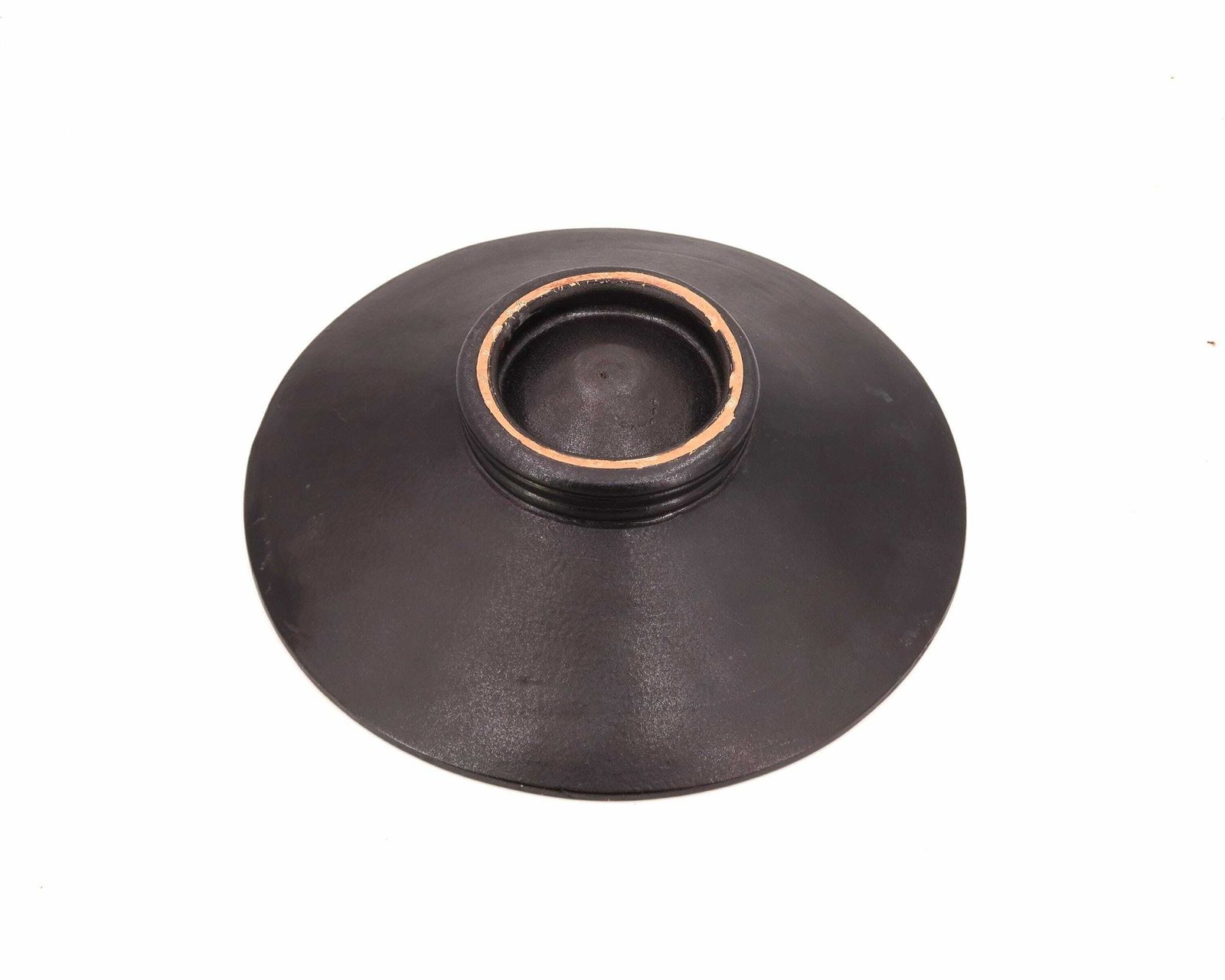 Large Black Ceramic Centerpiece By La Bergerie, Vallauris, 1960s / France, Fruit Bowl, Minimalist, Dark photo buy