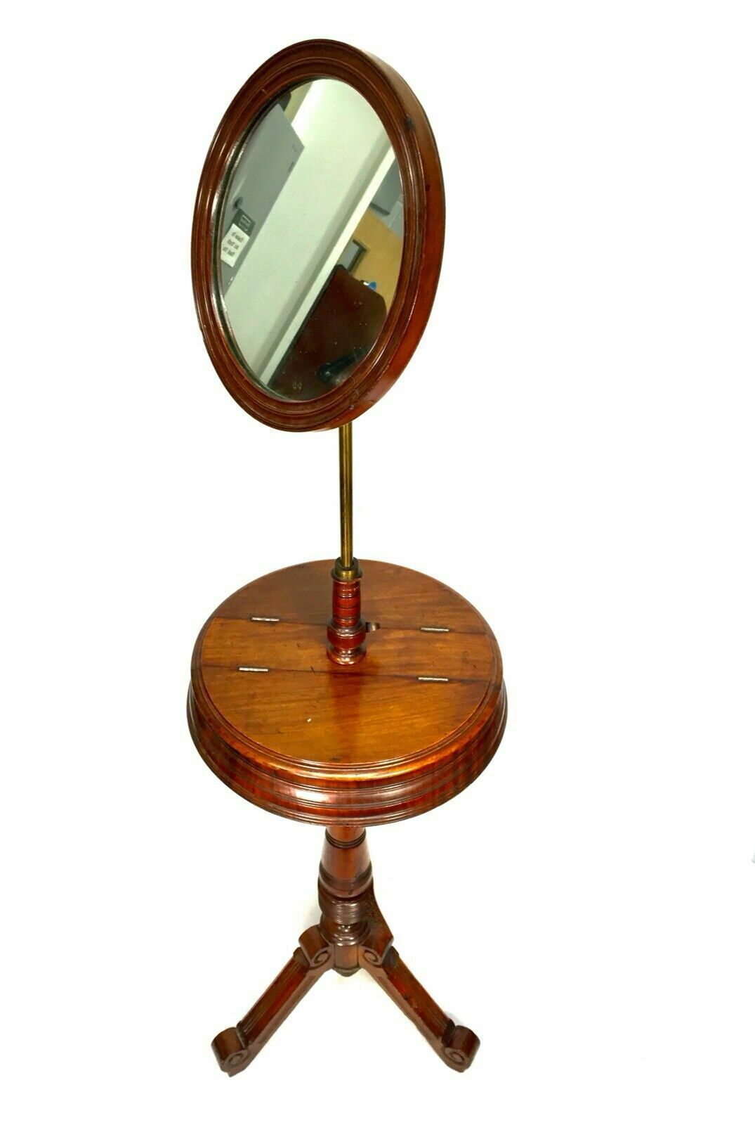 Antique Victorian Mahogany Adjustable Gents Shaving Stand / Makeup Mirror photo buy