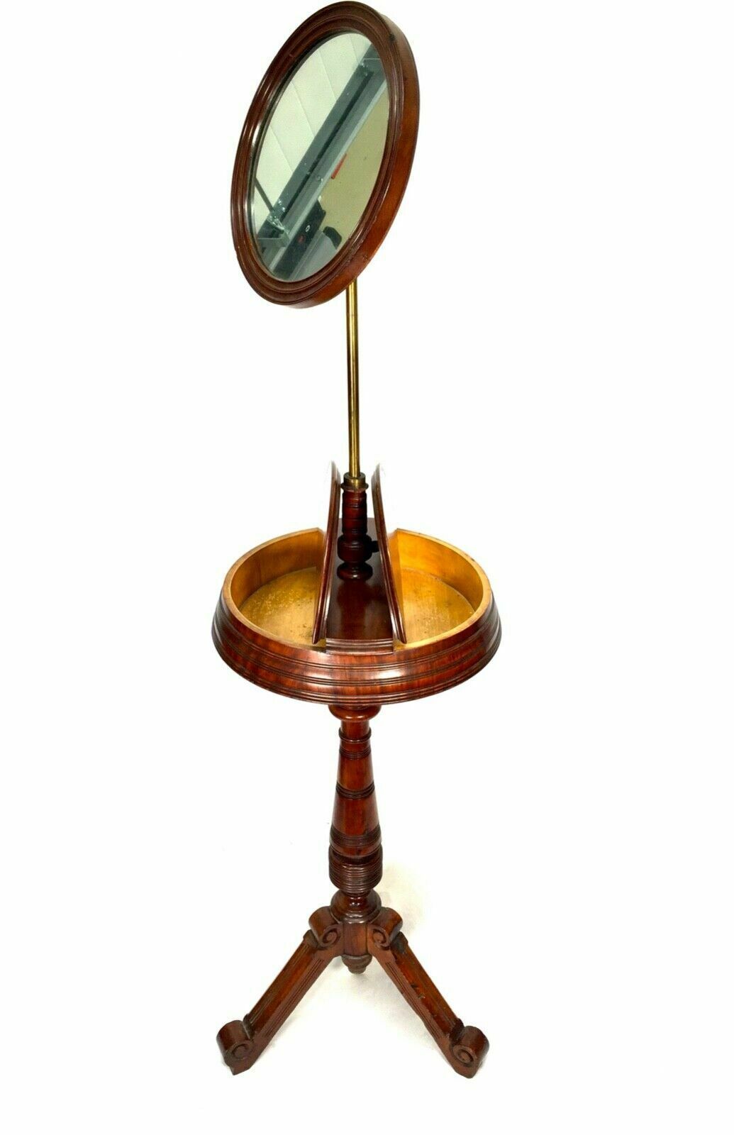 photo furniture Antique Victorian Mahogany Adjustable Gents Shaving Stand / Makeup Mirror