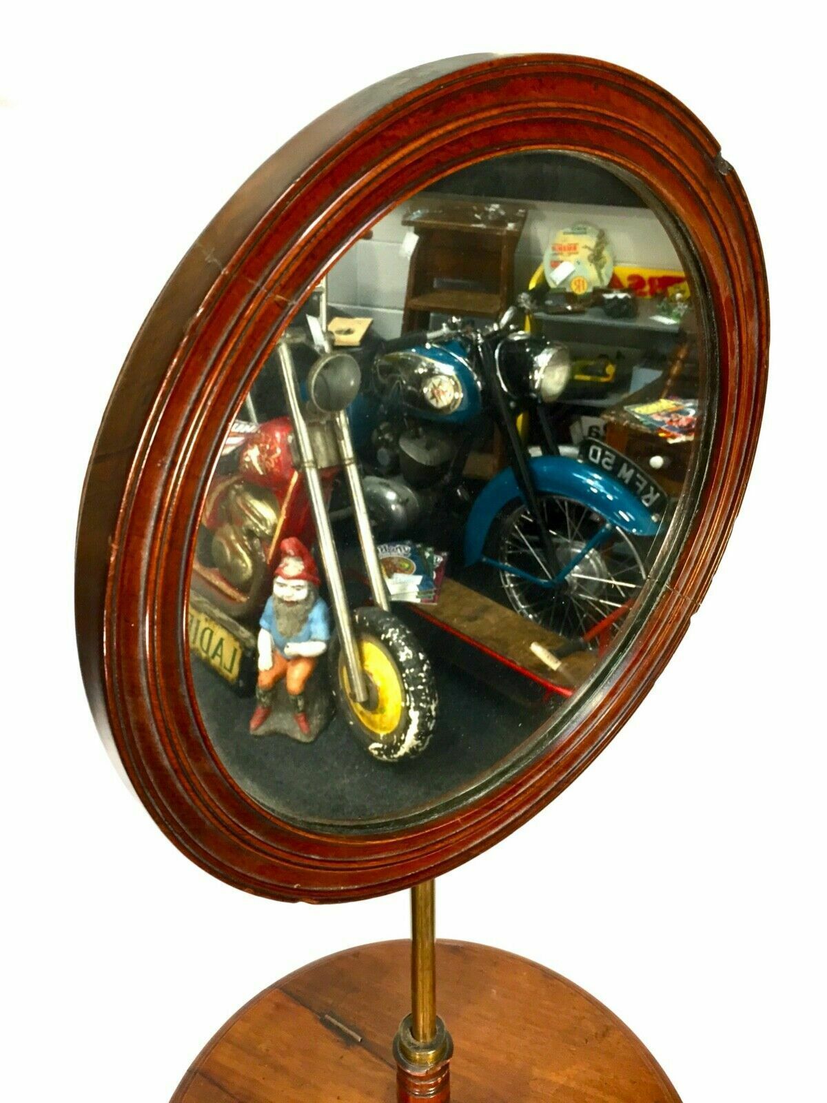 Home Decor Antique Victorian Mahogany Adjustable Gents Shaving Stand / Makeup Mirror photo