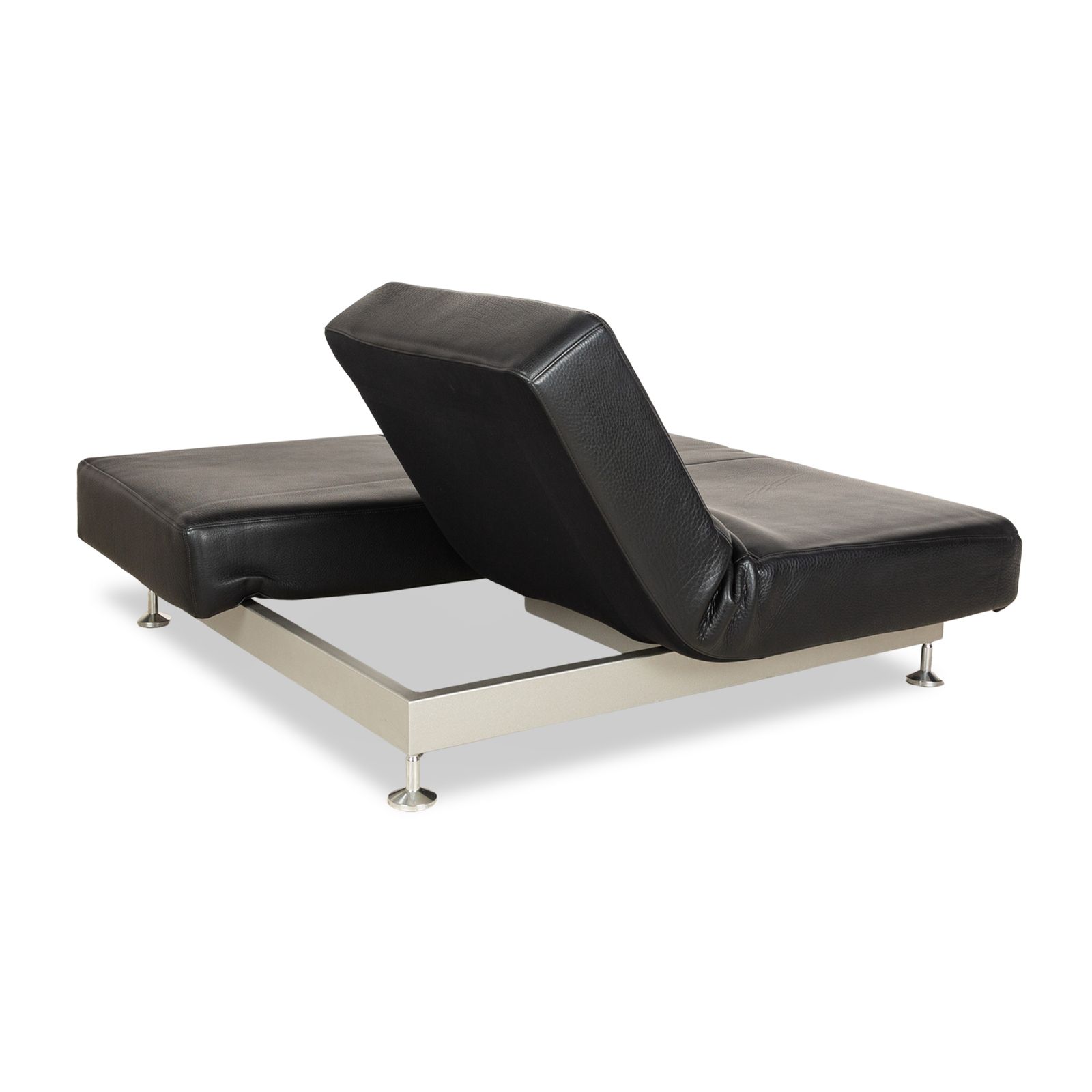 photo furniture Canapé 2 places Edra Damier en cuir noir, à relaxation manuelle