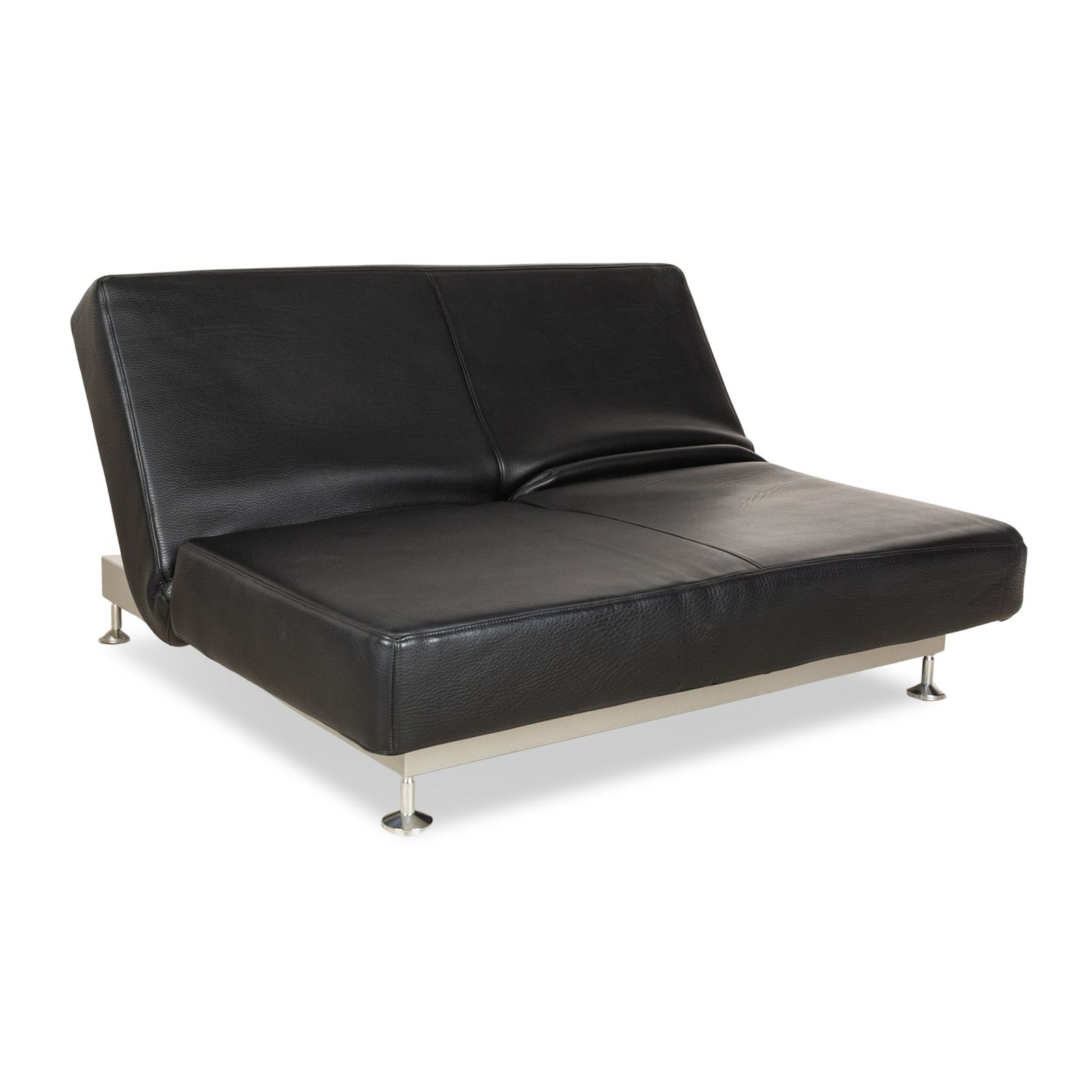 Mobilier Canapé 2 places Edra Damier en cuir noir, à relaxation manuelle photo