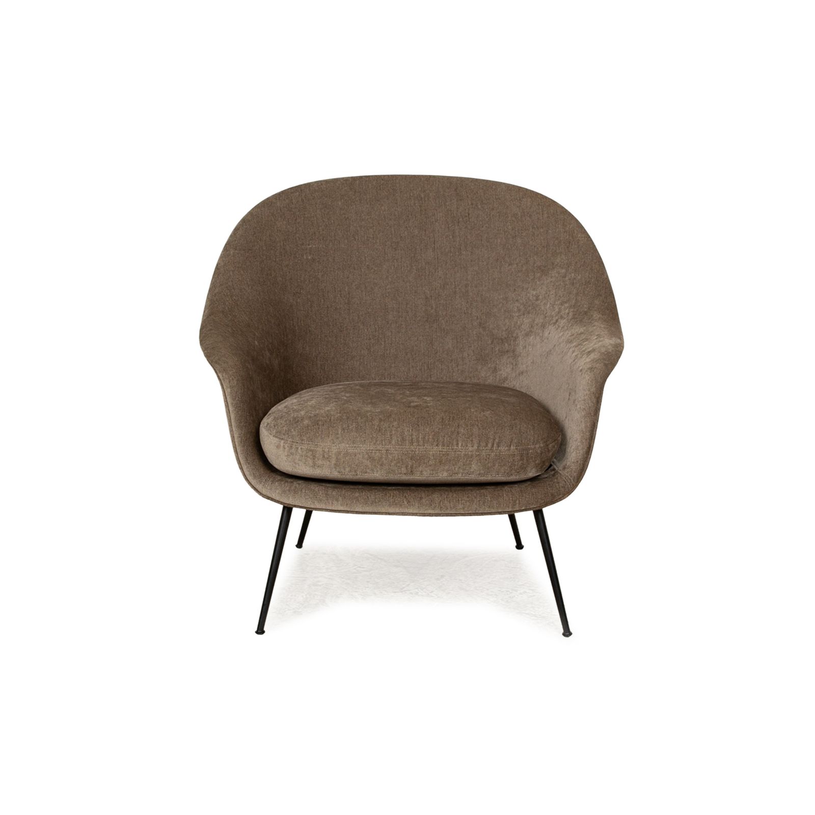 Gubi Bat Fabric Armchair Brown Brown Green Frame Black photo vinterior