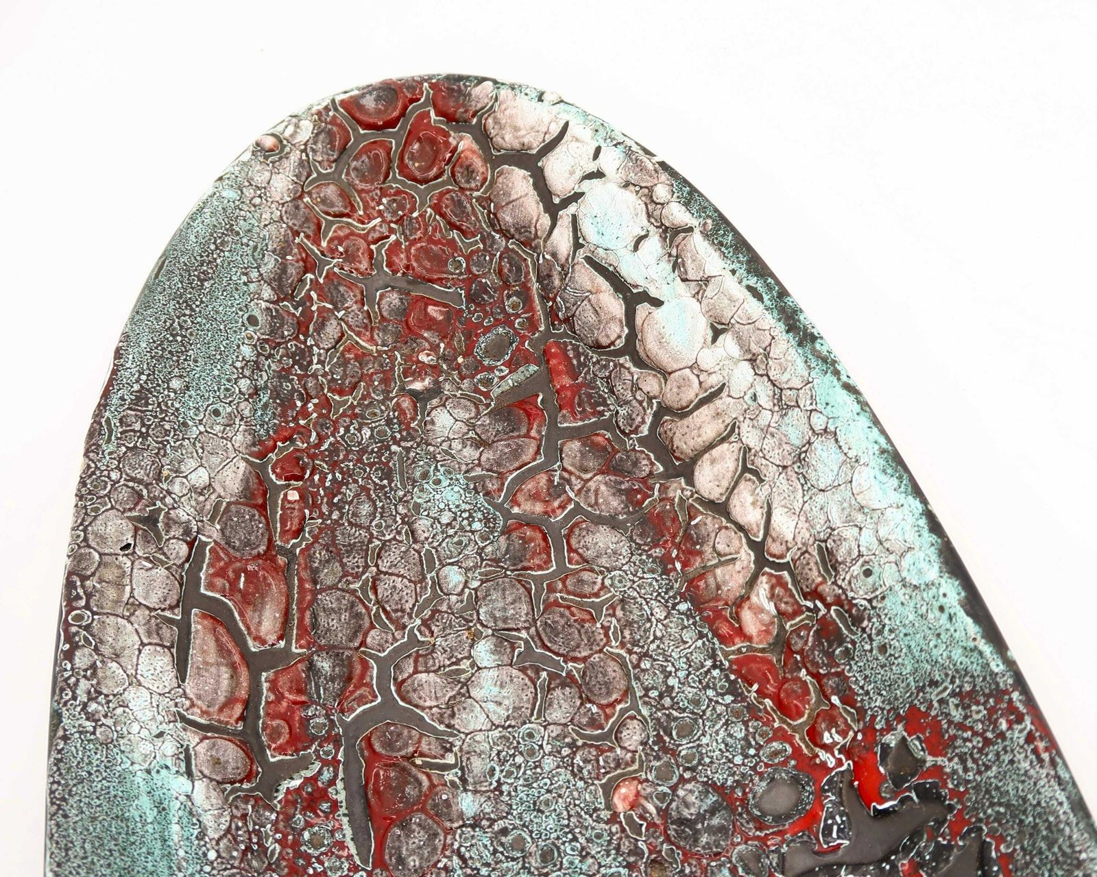 Grote Visschaal Of Fruitschaal Van Charles Cart, Le Cyclope Annecy, Jaren 1960 / Schaal, Bord, Schotel Blauw Turquoise, Fat Lava photo 316.0
