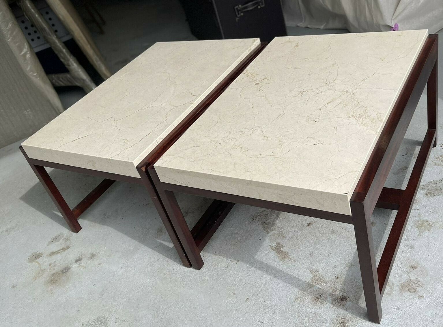 Marble / Stone And Wood Coffee Tables (Set Of Two) photo Furniture