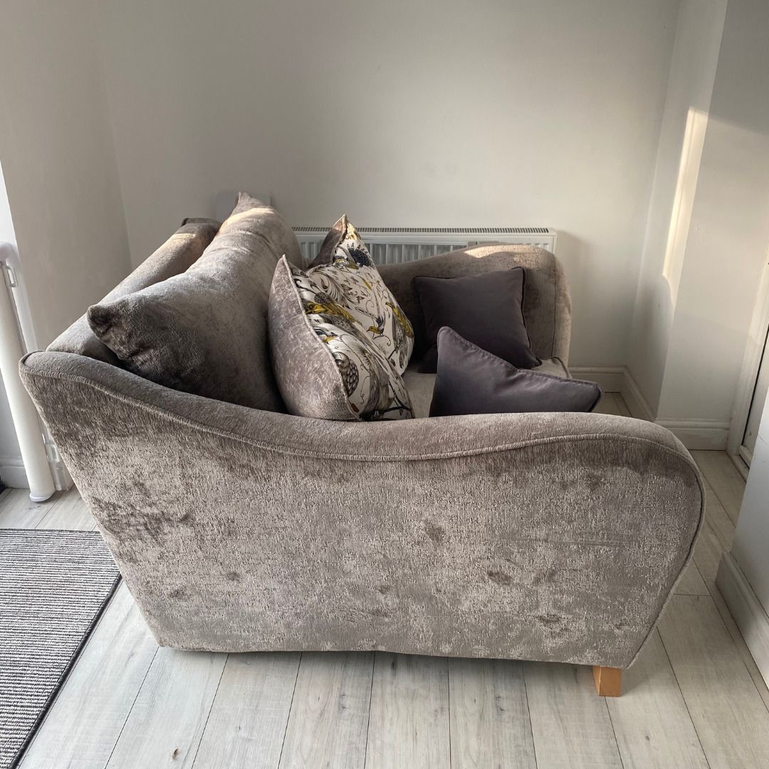 Sofology Renata Grey Loveseat With Cushions photo vintage