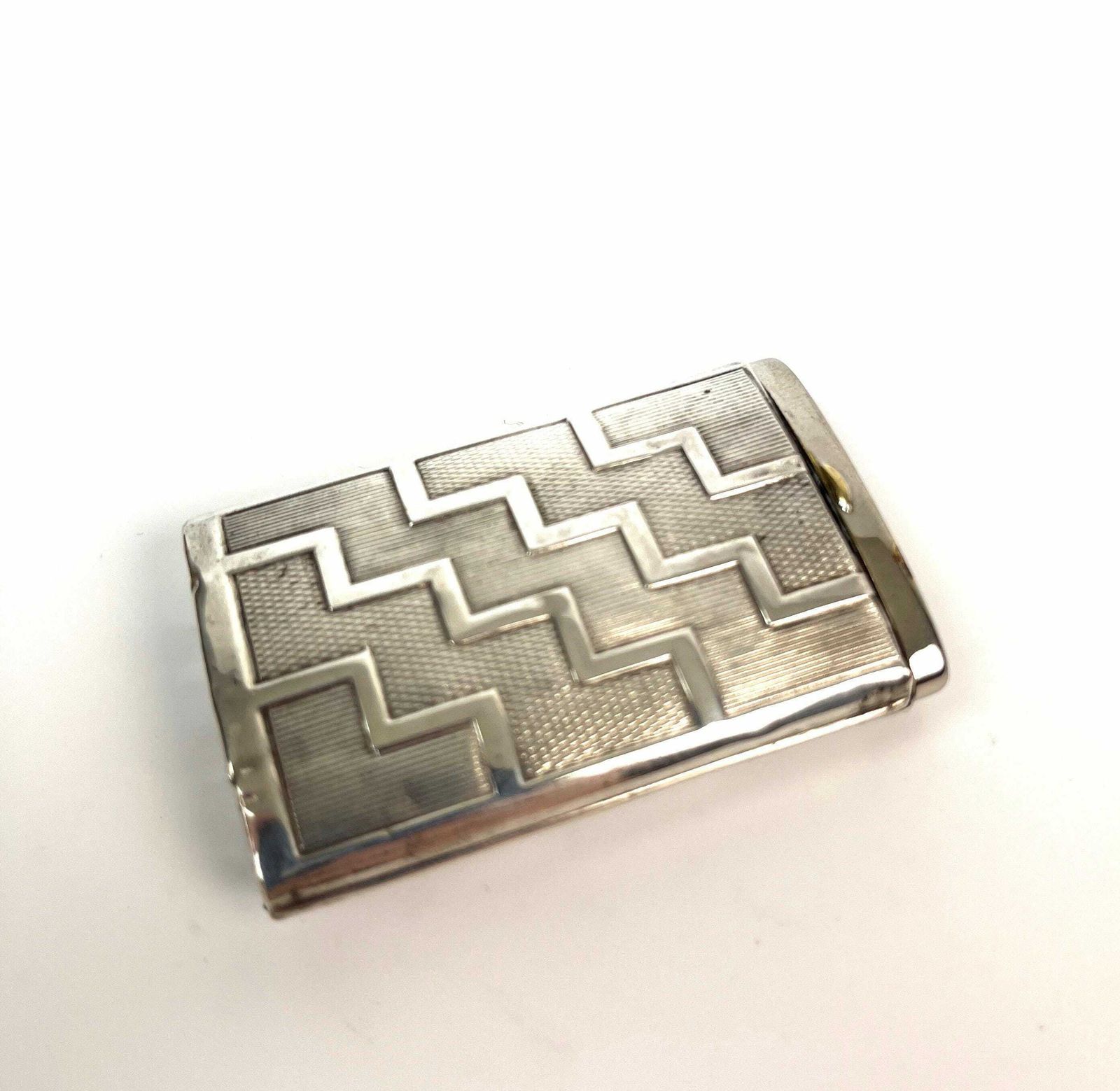 Rare 800 Silver Bauhaus Art Deco Matchbook Matches Case Suprematism Cubist Pattern Germany 1920 photo Home Decor