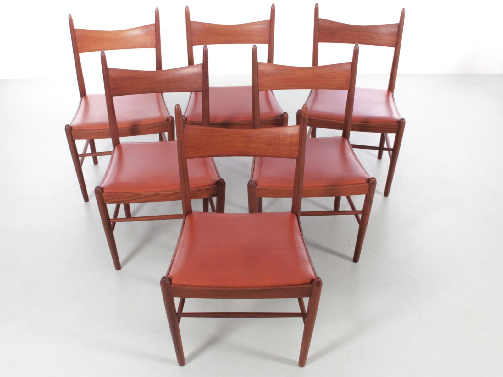 Mid Century Modern Scandinavian Set Of 6 Dining Chairs In Teak By H. Vestervig Eriksen