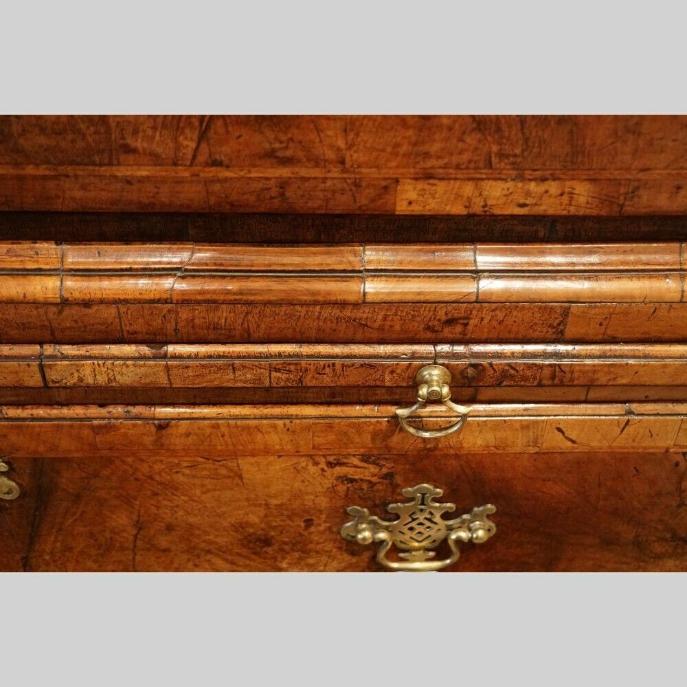George II Walnut Tallboy With Sunburst photo vintage