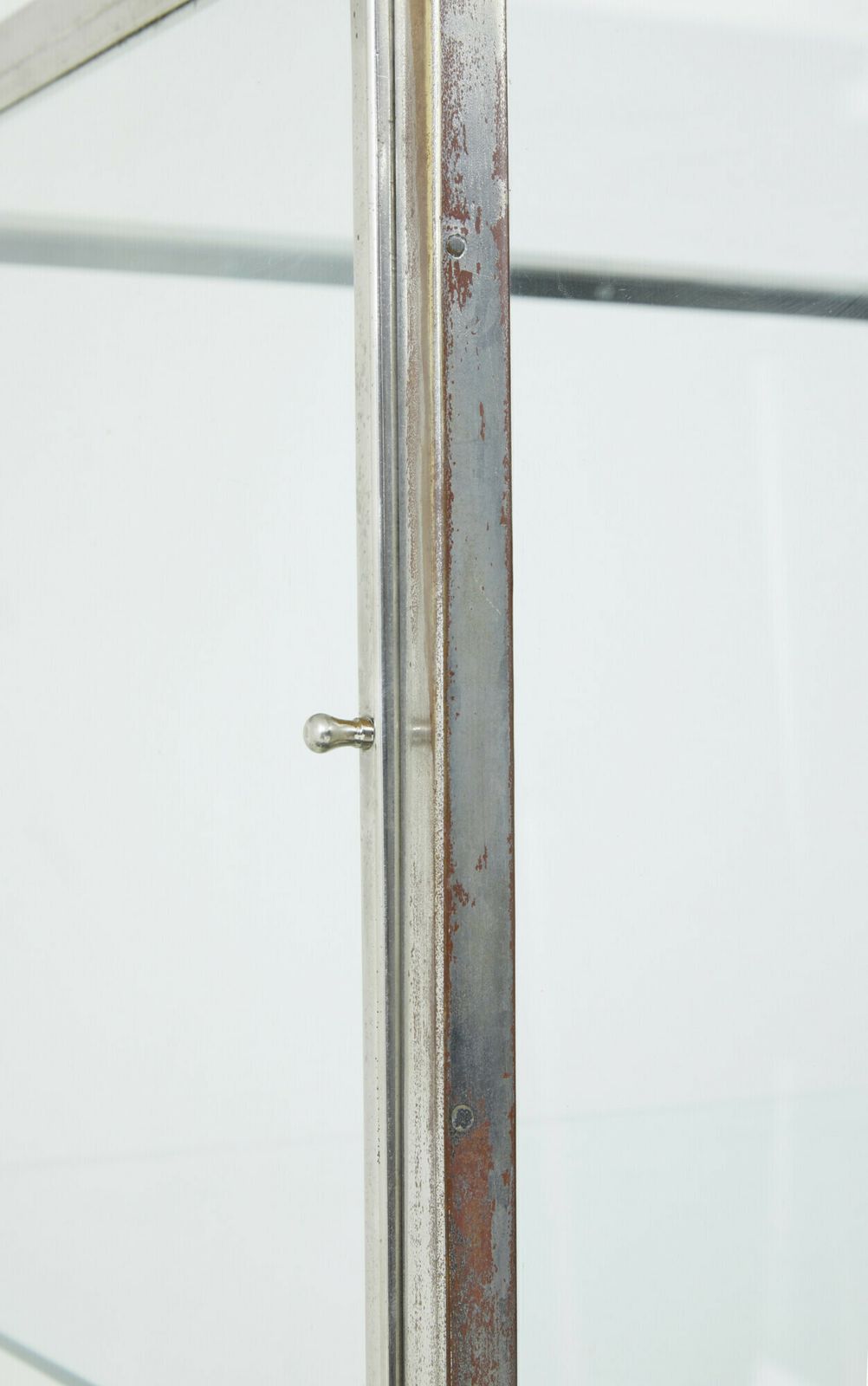 Freestanding Art Deco Steel And Leather Glazed Display Cabinet photo 7975.0