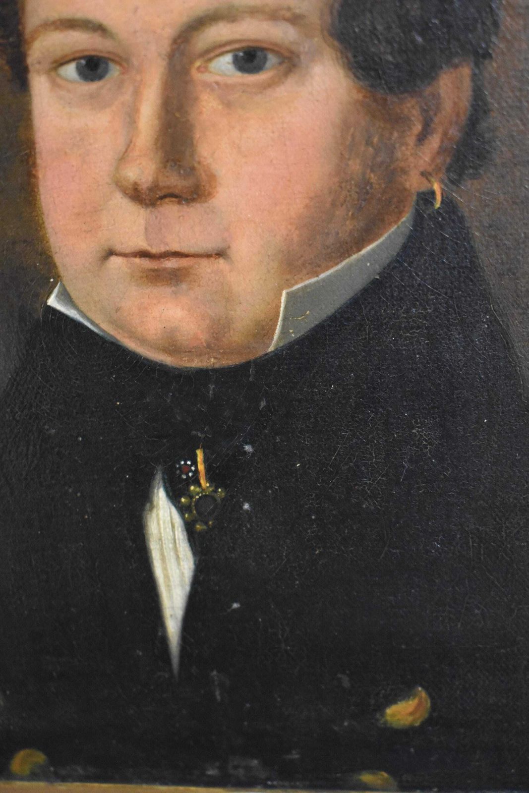 19th Century Oil On Canvas   Portrait Of A Gentleman photo vintage