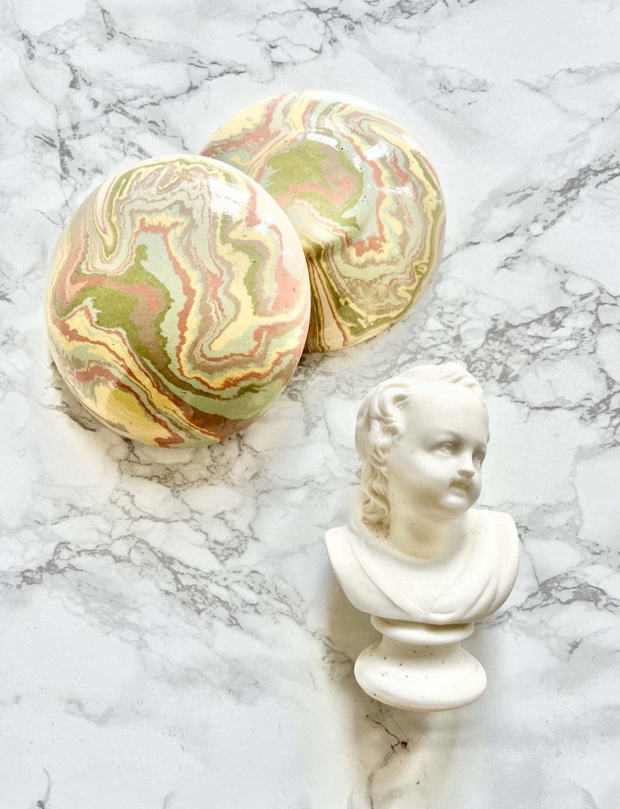 Antique Parian Ware White Bisque Cherub Bust White Porcelain Angel Sculpture Victorian Decor Putto Child Baby