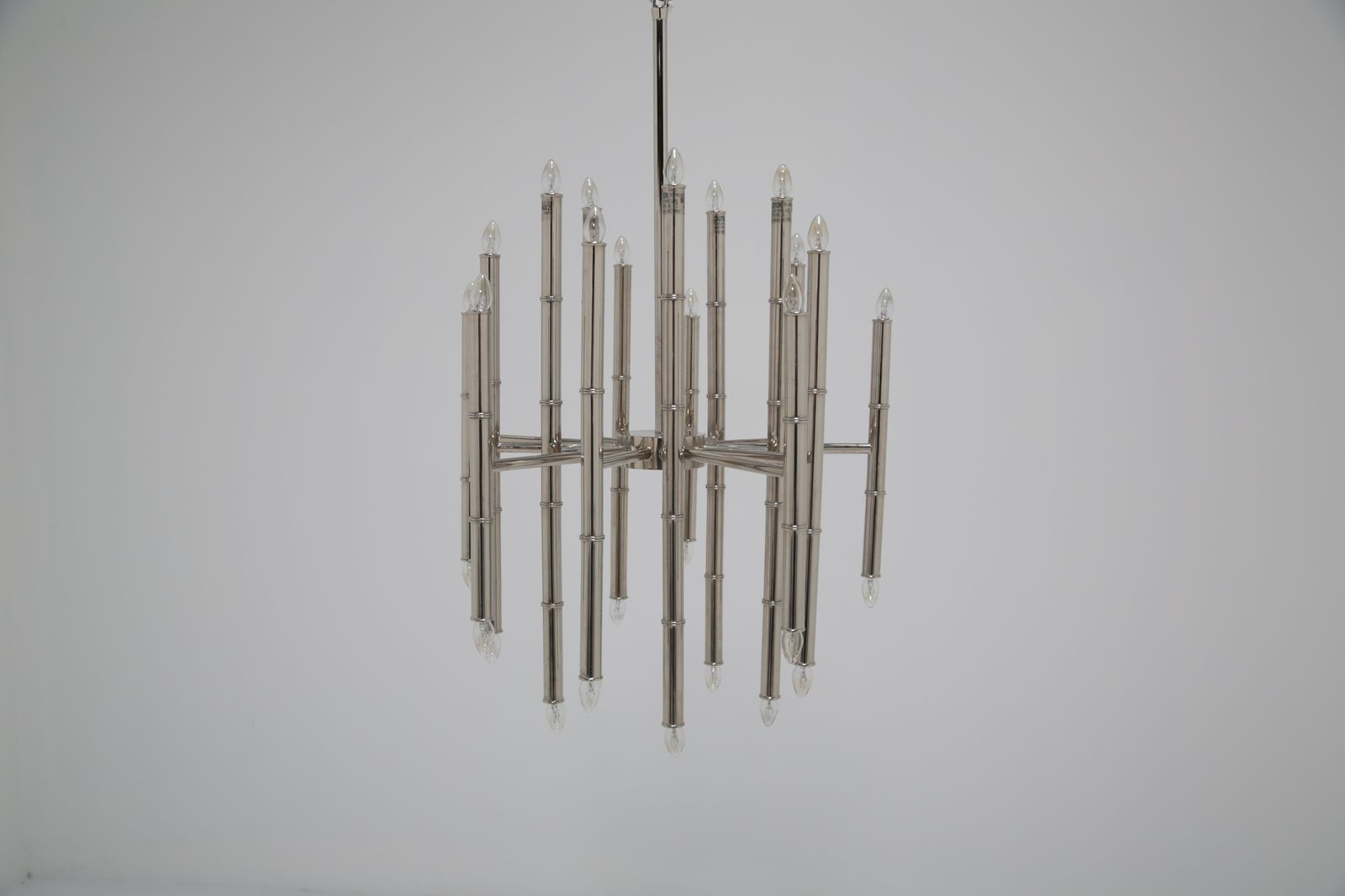 Contemporary Chrome Chandelier “Meurice” By Jonathan Adler, United Kingdom, 2000s. photo for sale