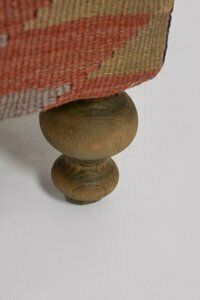 Small Turkish Kilim Ottomans With Wooden Legs, Set Of 2 photo Furniture