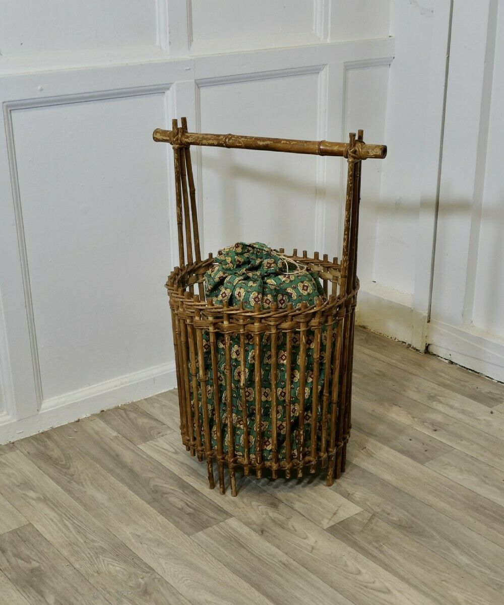 Bamboo Craft Basket, Knitting, Crochet, Patchwork