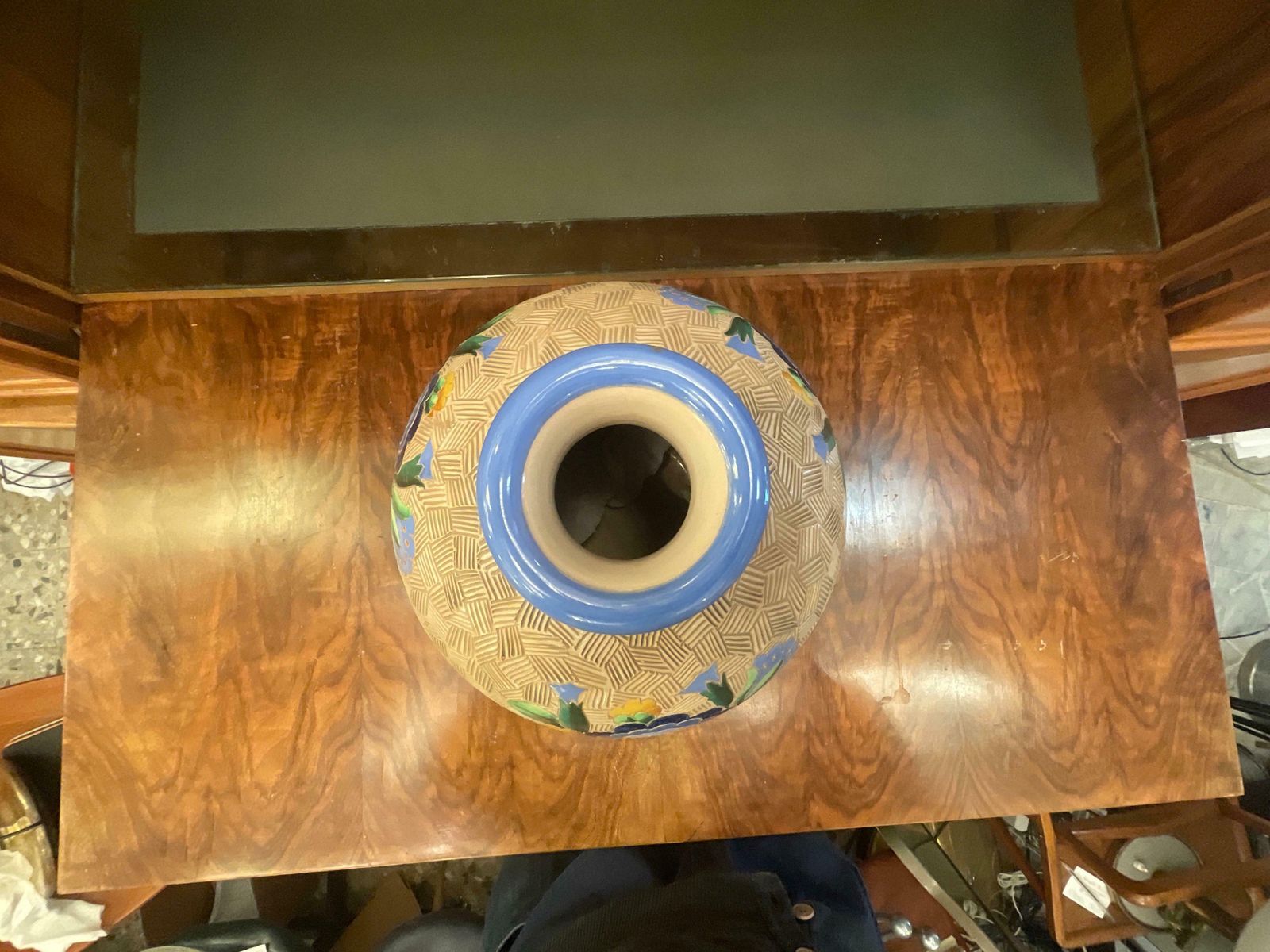 Vase 'Pot' 1930, Multi Color Round Shape, Majolica, Giò Ponti photo vintage
