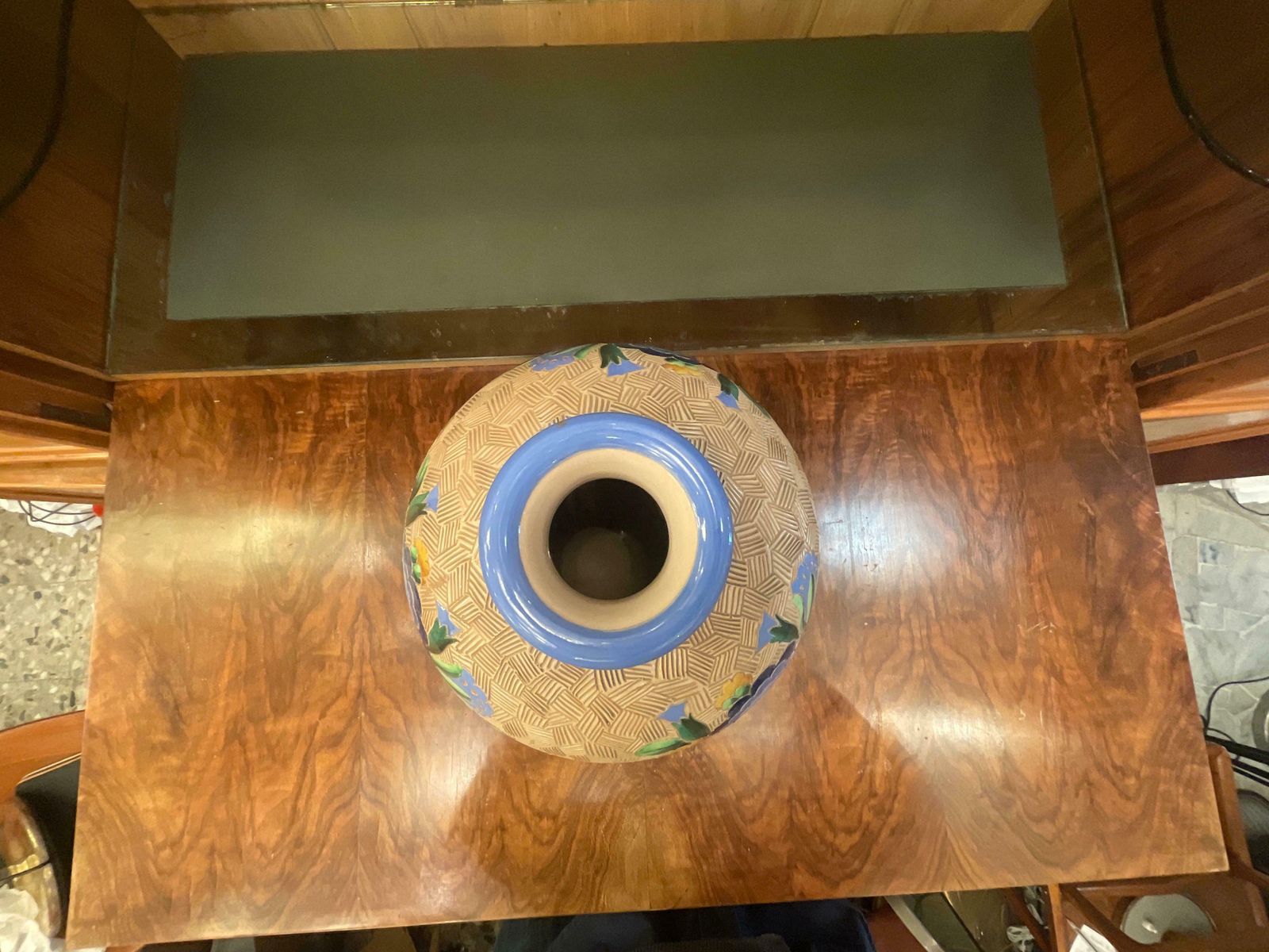 photo furniture Vase 'Pot' 1930, Multi Color Round Shape, Majolica, Giò Ponti
