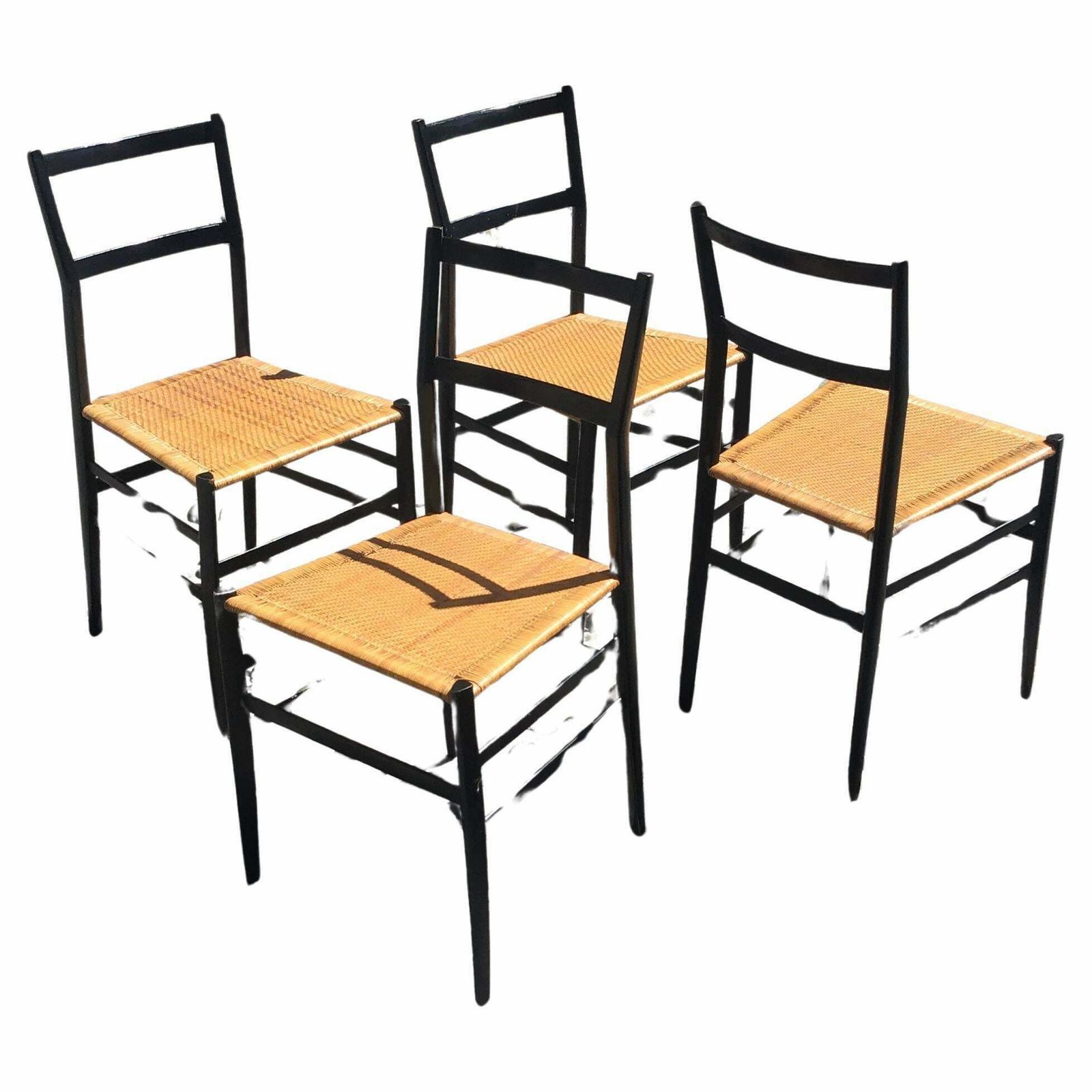 Gio Ponti “ Superleggera” N. 4, Chair Wood Straw Padding, 1950, Italy photo furniture