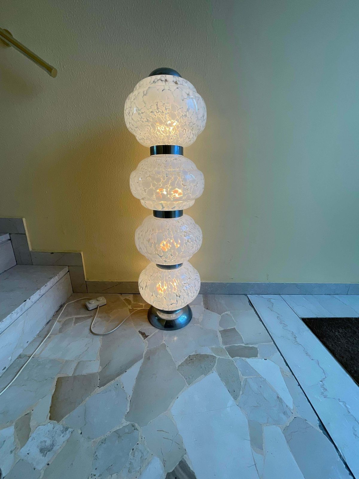 Carlo Nason   Mazzega   Murano Blown Glass And Steel Floor Lamp photo furniture