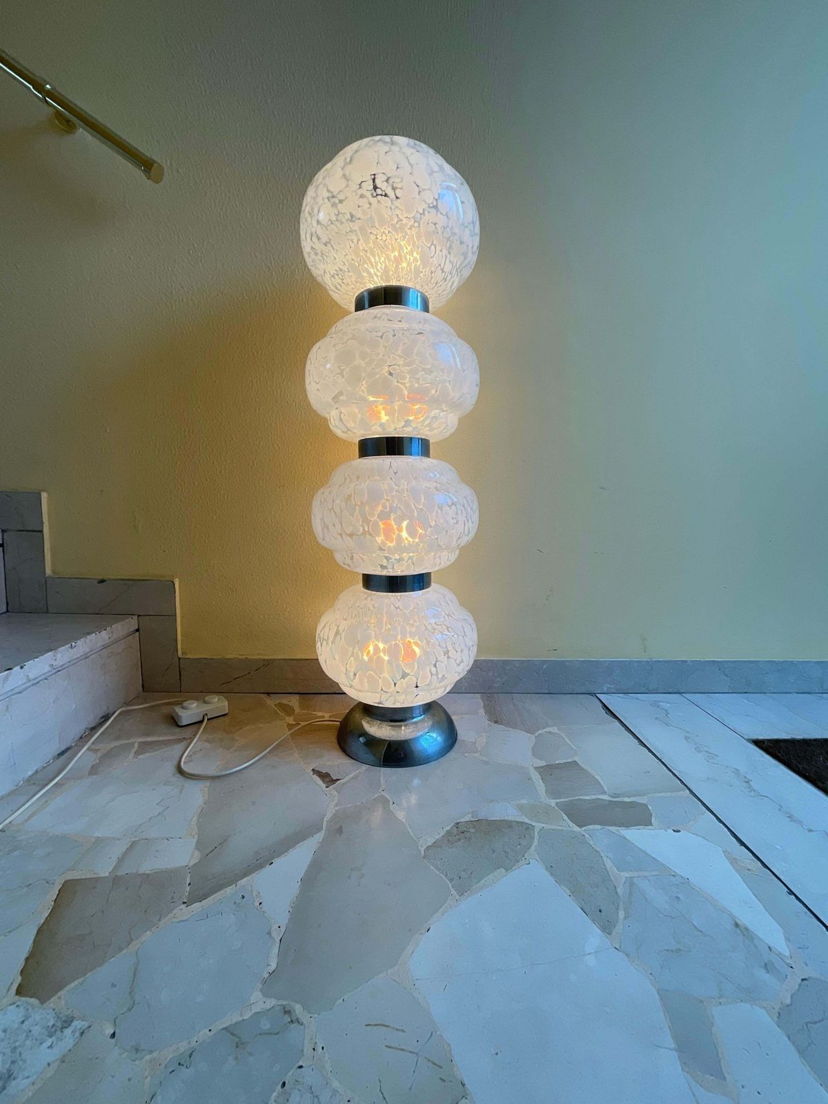 photo furniture Carlo Nason   Mazzega   Murano Blown Glass And Steel Floor Lamp