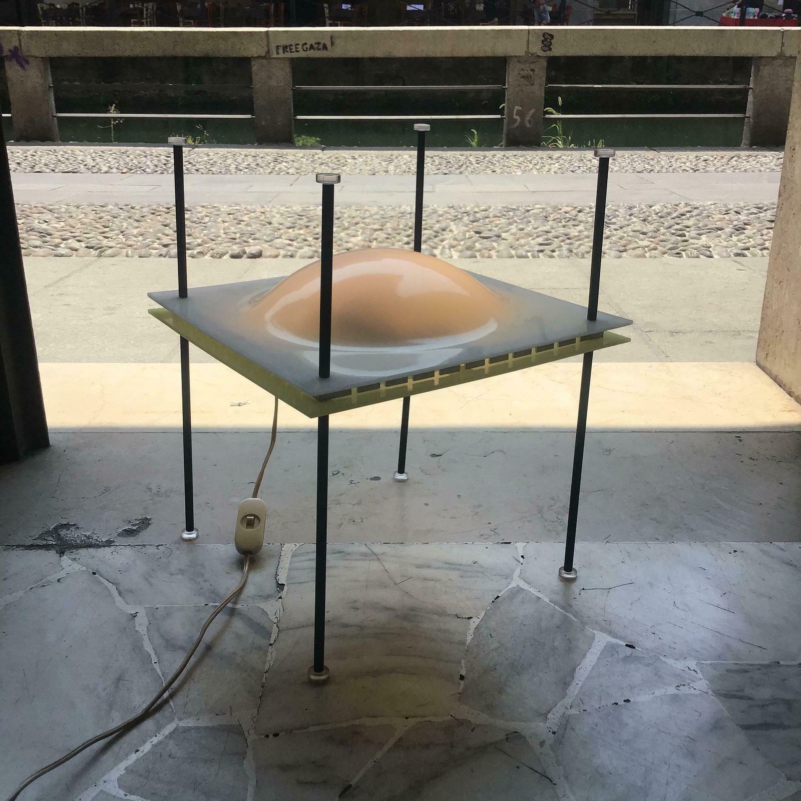 Ettore Sottsass “Palafitta” Table Lamp Brass Plexiglas, 1957, Italy photo for sale