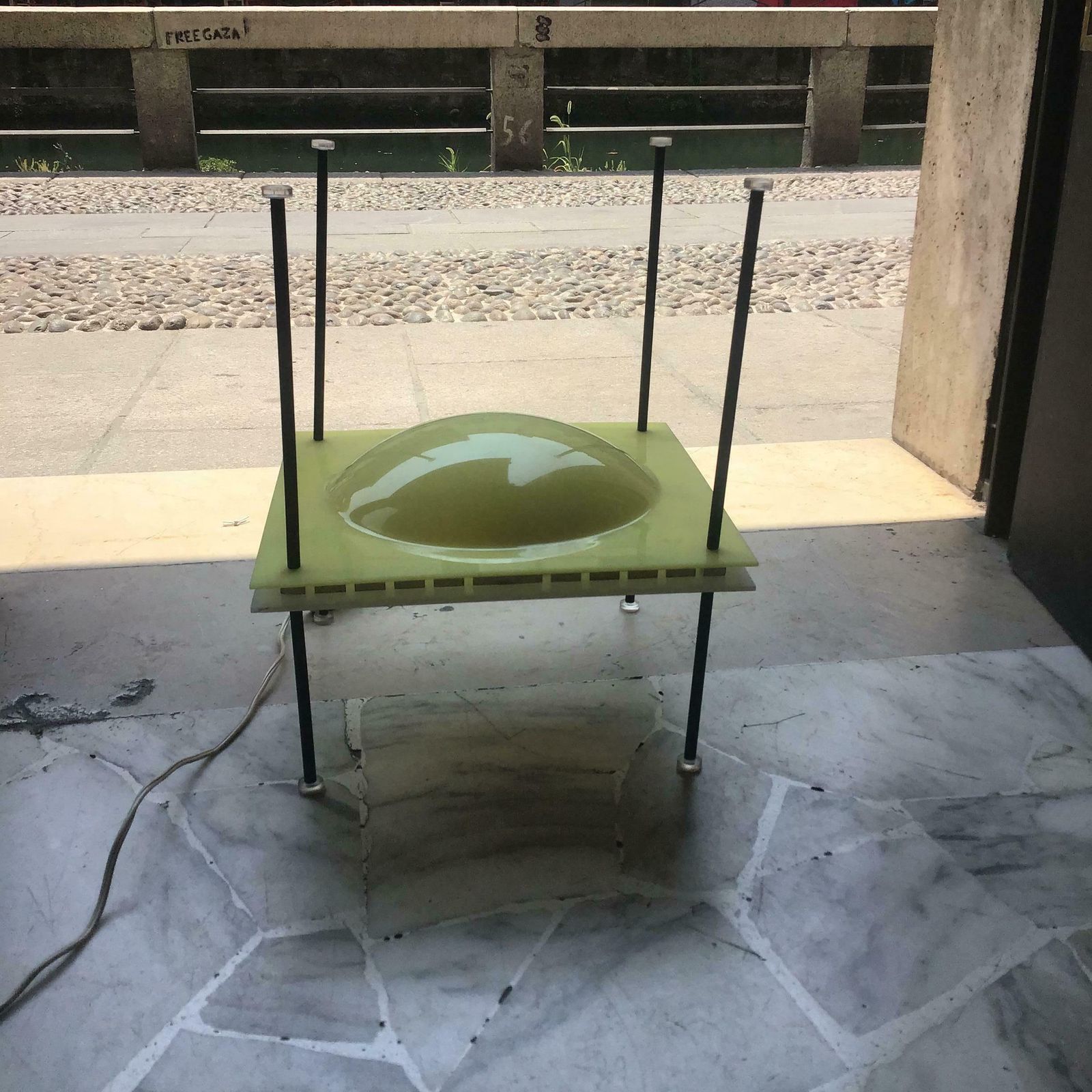 photo vinterior Ettore Sottsass “Palafitta” Table Lamp Brass Plexiglas, 1957, Italy