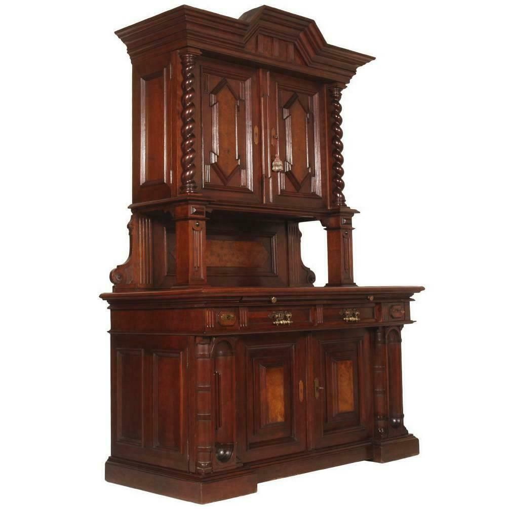 18th Century Important Tuscany Renaissance Sideboard Credenza, In Solid Walnut