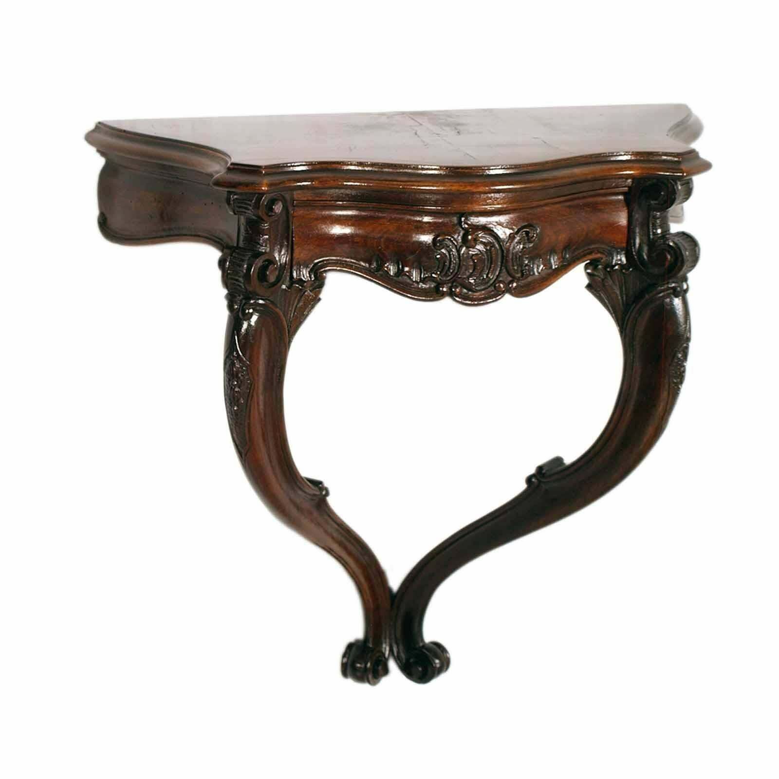 Florence Neo Baroque Console Nightstand By Dini And Puccini, Hand Carved Walnut photo furniture