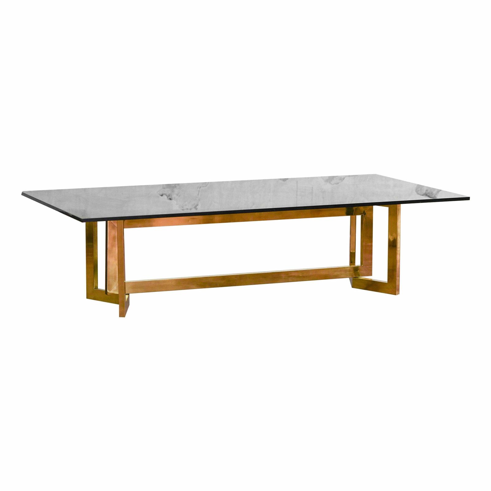 Coffee Table In Brass And Smoked Glass, 1970s In The Style Of Romeo Rega