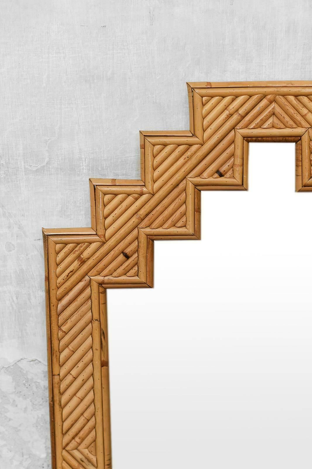 Shanghai Style Bamboo Mirror By Vivai Del Sud, Italy 1970 photo for sale