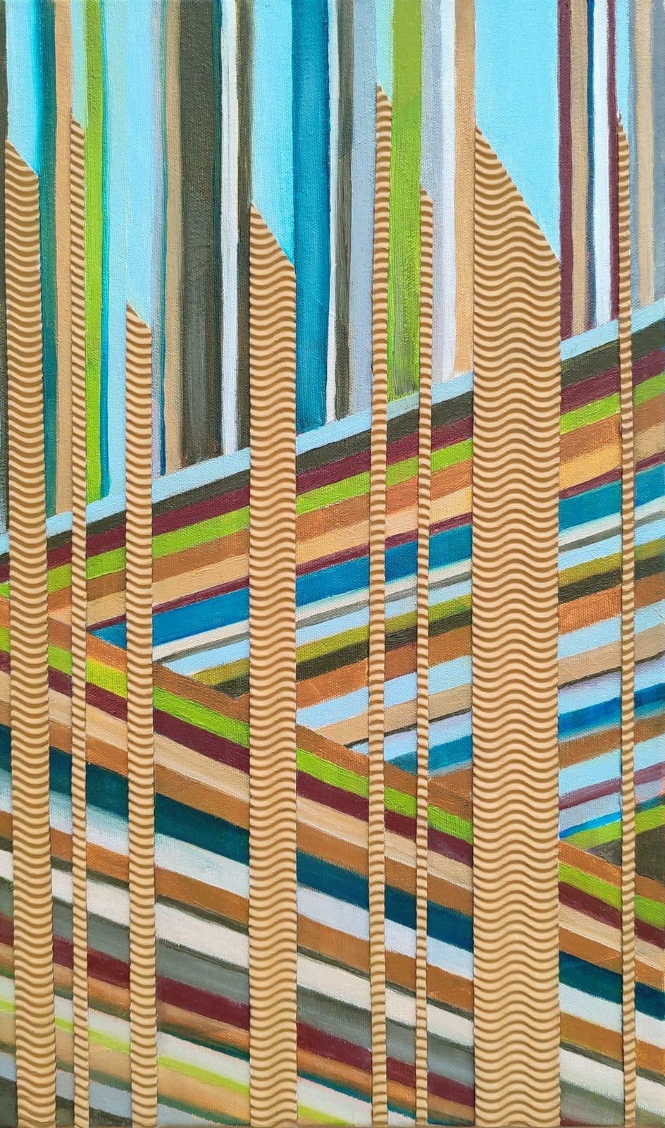 Alyona Prokofjevasand Game 2. 2023, Canvas, Oil, Collage, 50x30 Cm2023