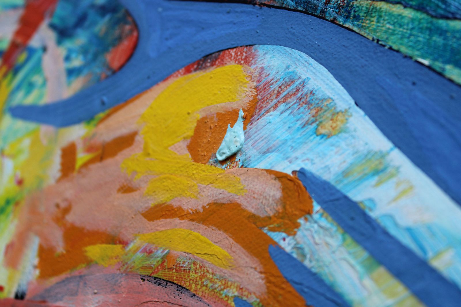 photo for sale Meeting. 1997. Oil, Collage, Canvas, 53.5x75 Cm1997