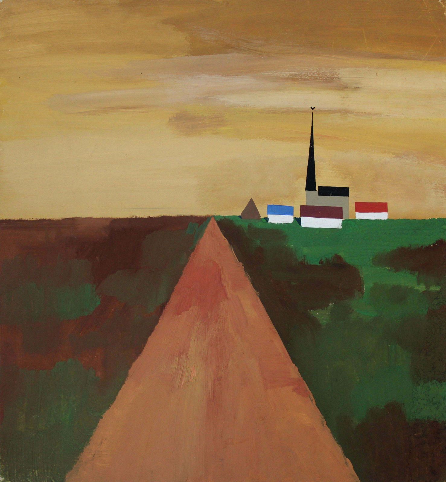 Gunars Klavalandscape. 1966, Paper, Gouache, 49. 5 X 45. 5 Cm1966