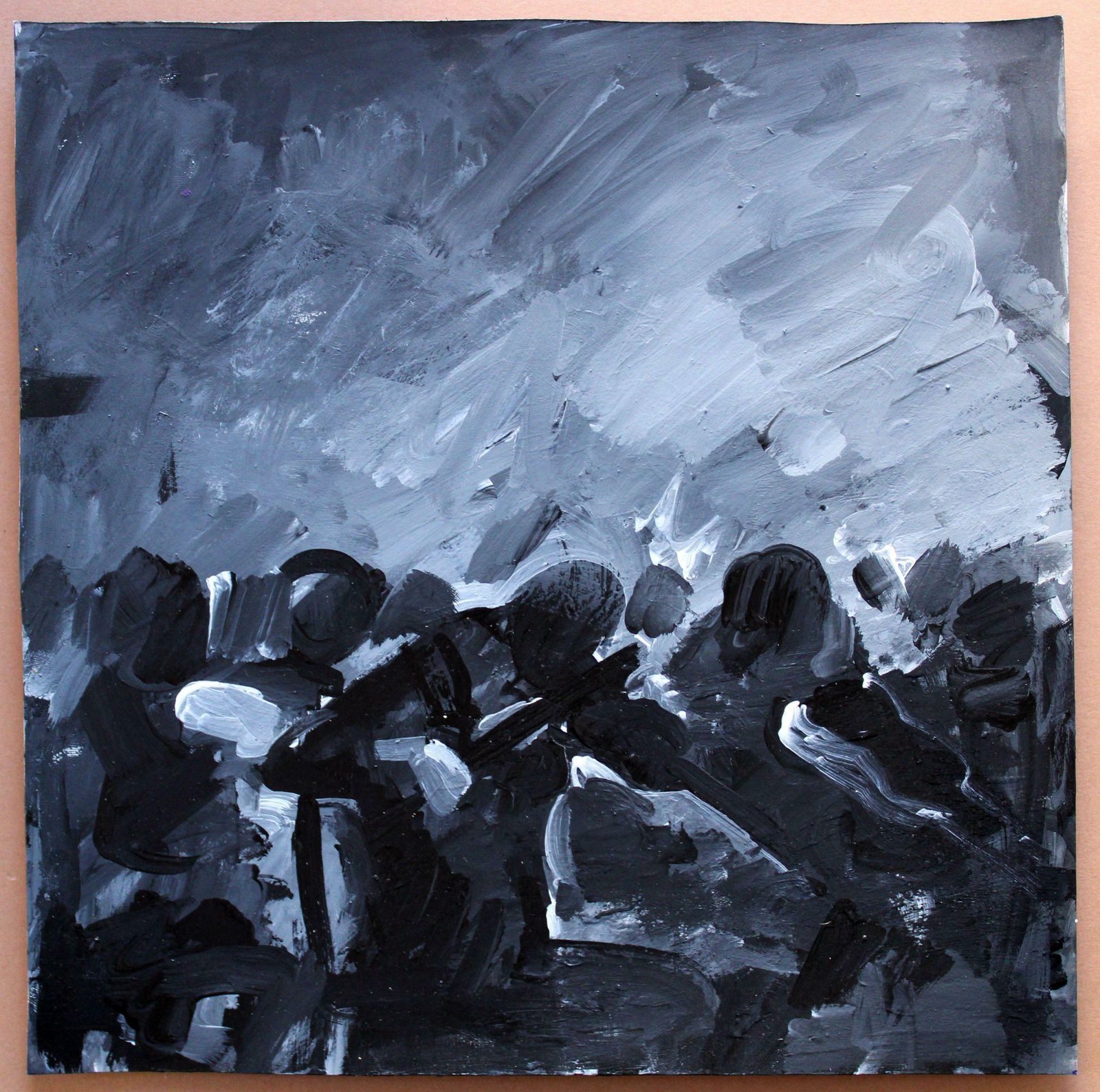 Ansis Butnorthe String Orchestra. 2024., Acrylic On Paper, 24x24 Cm2024 photo furniture