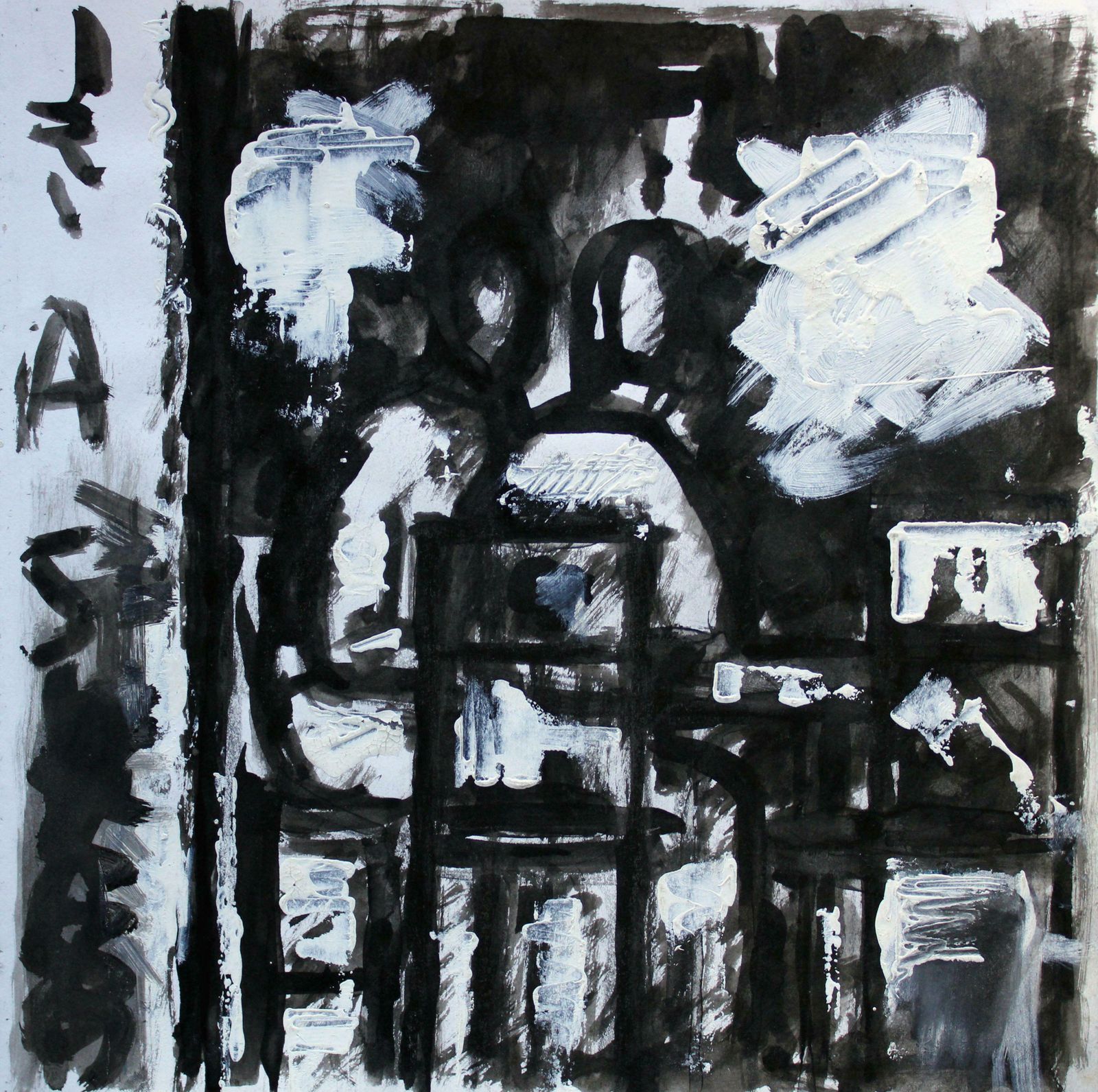 Ansis Butnorstreet Cafe. 2021, Acrylic, Paper, 25x25 Cm2021