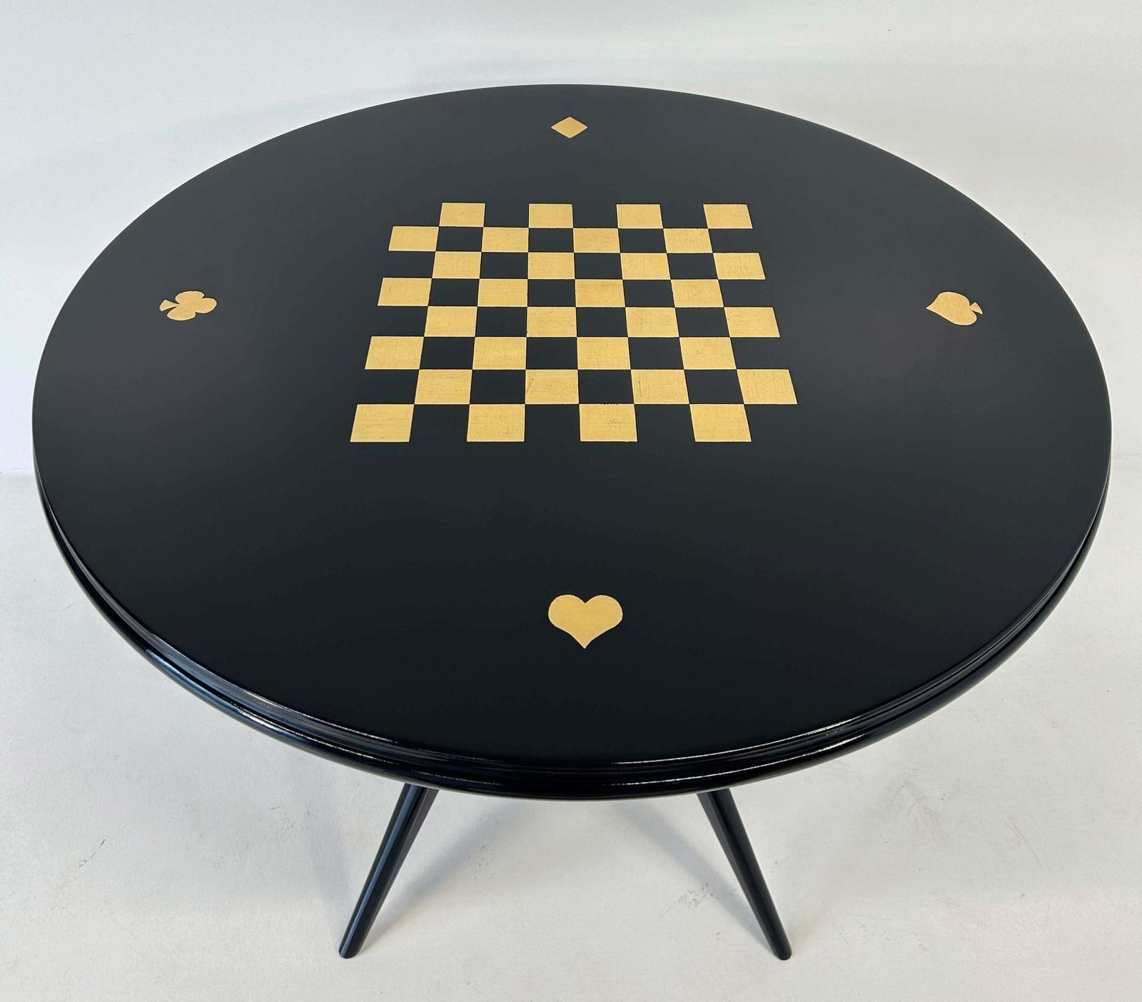 Italian Art Deco Cards And Chess Play Table, 1950s photo vinterior