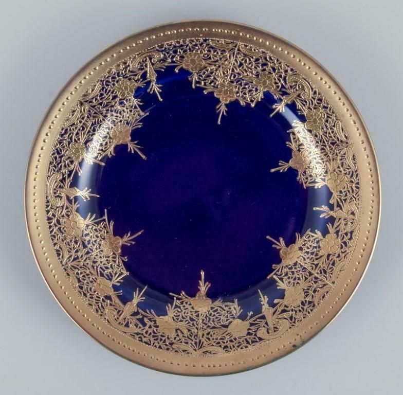 Japan, Porcelain Coffee Service Hand Decorated In Sevres Blue And Gold. photo 279.0