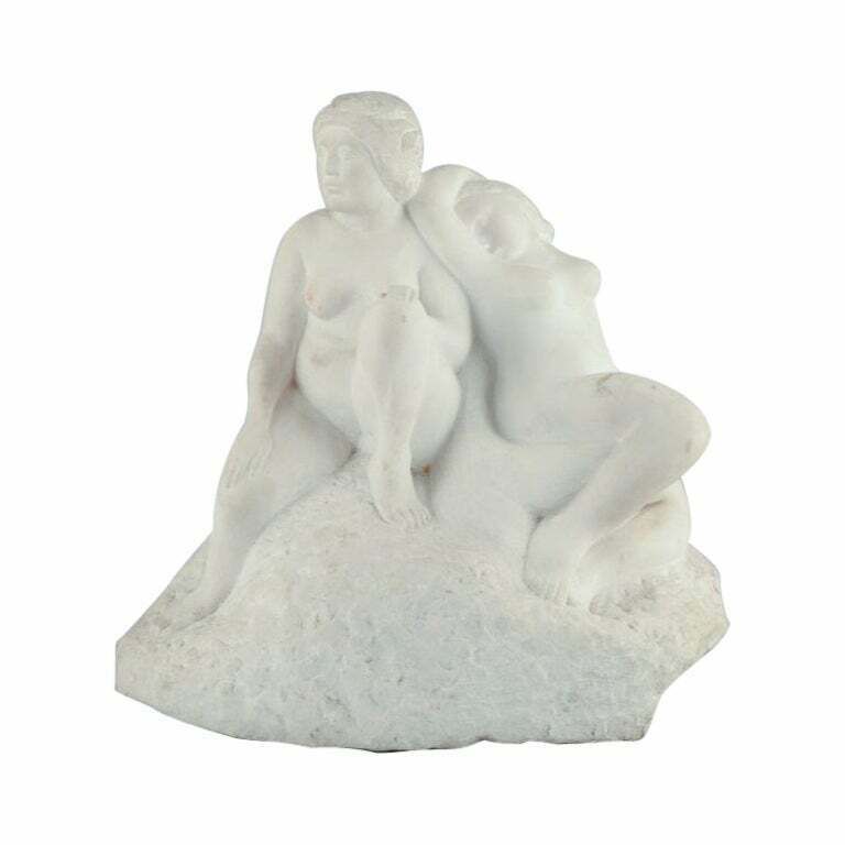 Jean René Carrière. Large And Impressive "Naiades"  Marble Group Sculpture.