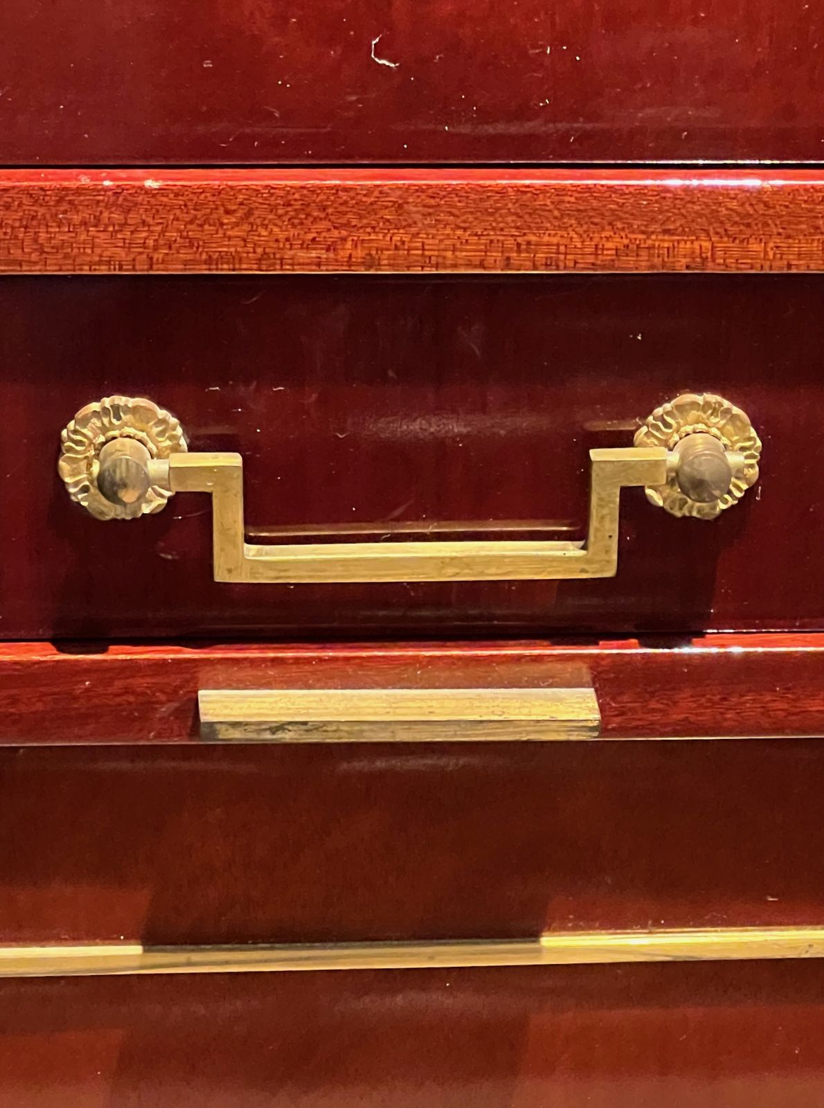 photo for sale Empire Style Secretary Cabinet In Flamed Mahogany In The Style Of Aldo Tura