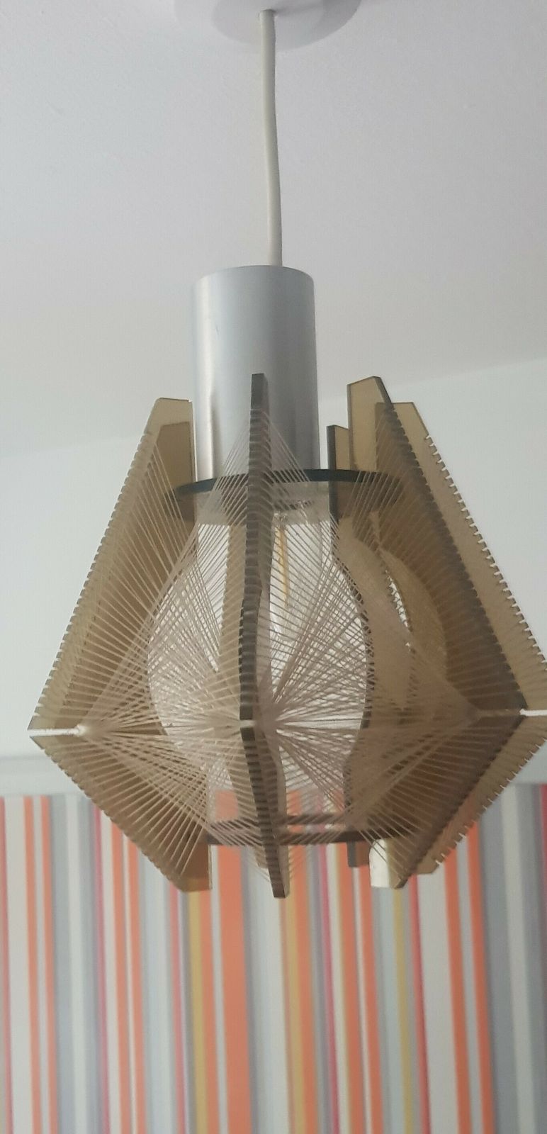 Mid Century Paul Secon For Sompex Acrylic Pendant Light Shades X2