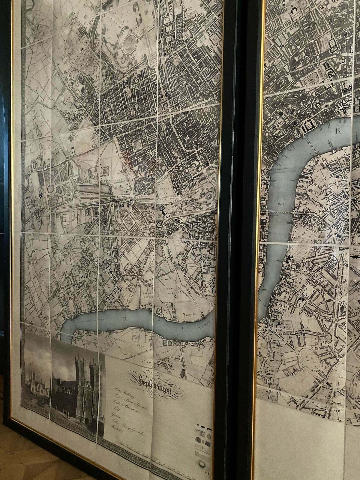 Greenwood's Map Of London (Triptych) Circa 1827 photo 3950.0
