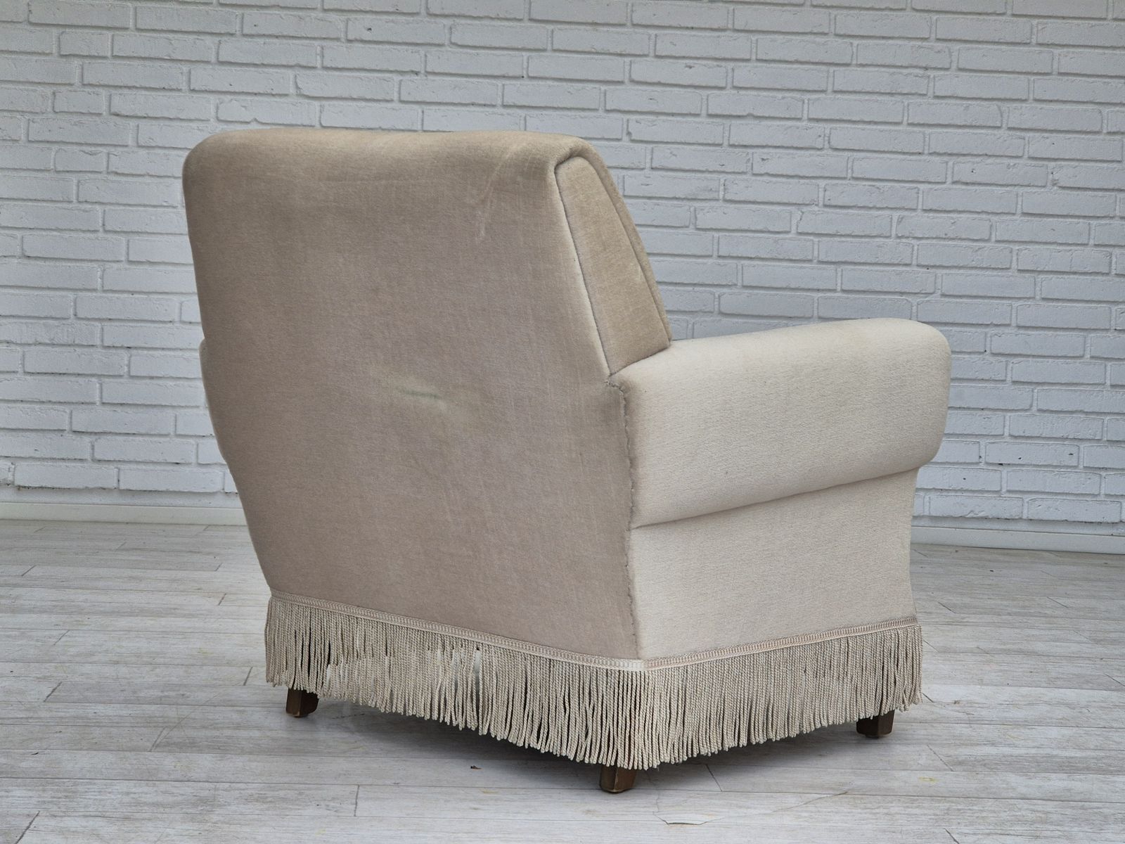 1970s, Danish Vintage Chair, Furniture Velour, Ash Wood, Original Condition. photo vinterior