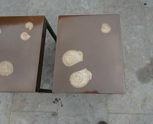 Furniture Belgian Side Tables By Ado Chale, 1970s, Set Of 2 photo