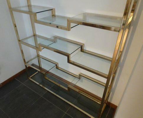 23 Ct Gilded Shelves By Dewulf Selection For Belgo Chrom / Dewulf Selection, 1970s photo Furniture