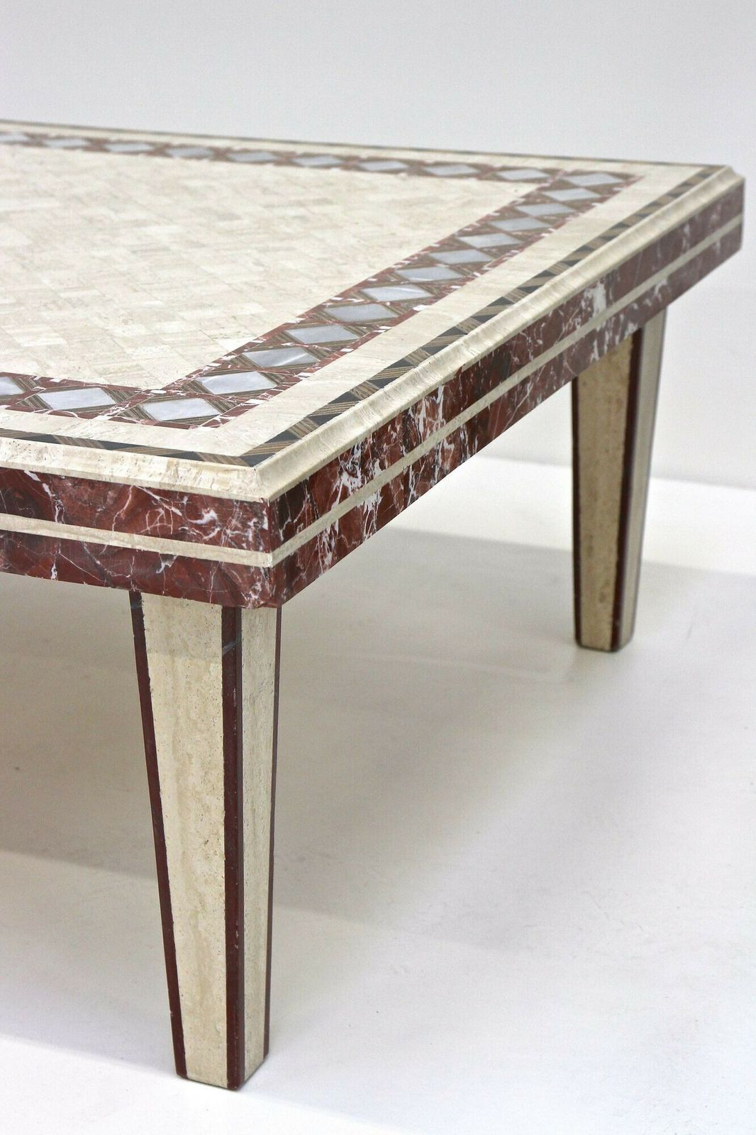 1980s Italian Travertine/ Marble Stone Coffee Table, It Ca. 1980 photo Furniture