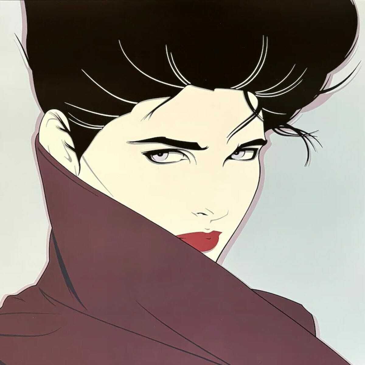 1980s Original Gorgeous Patrick Nagel "The Book" Art Poster. photo furniture