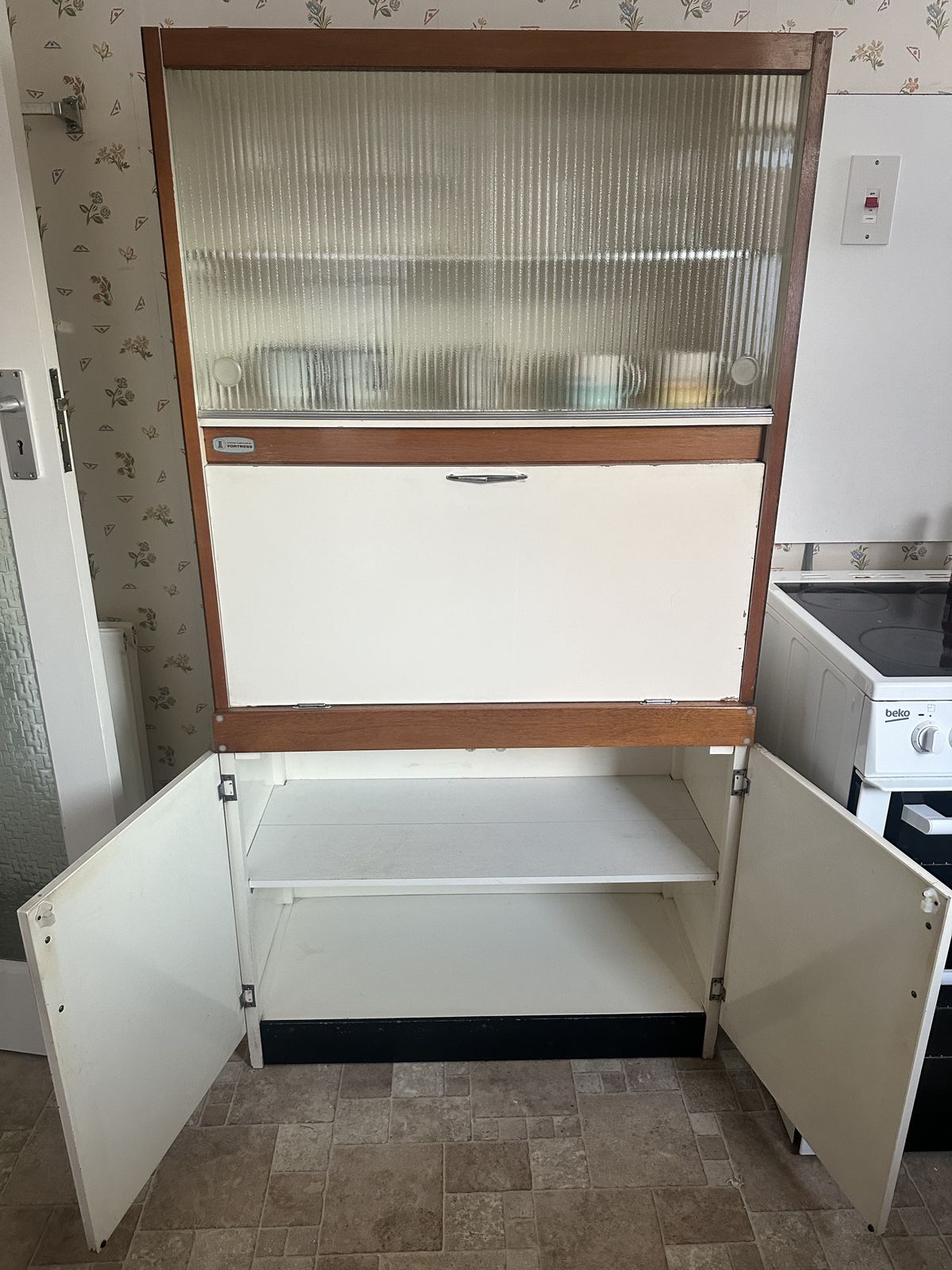 Retro 1950's English Kitchen Habberdashery Larda Cabinet photo for sale