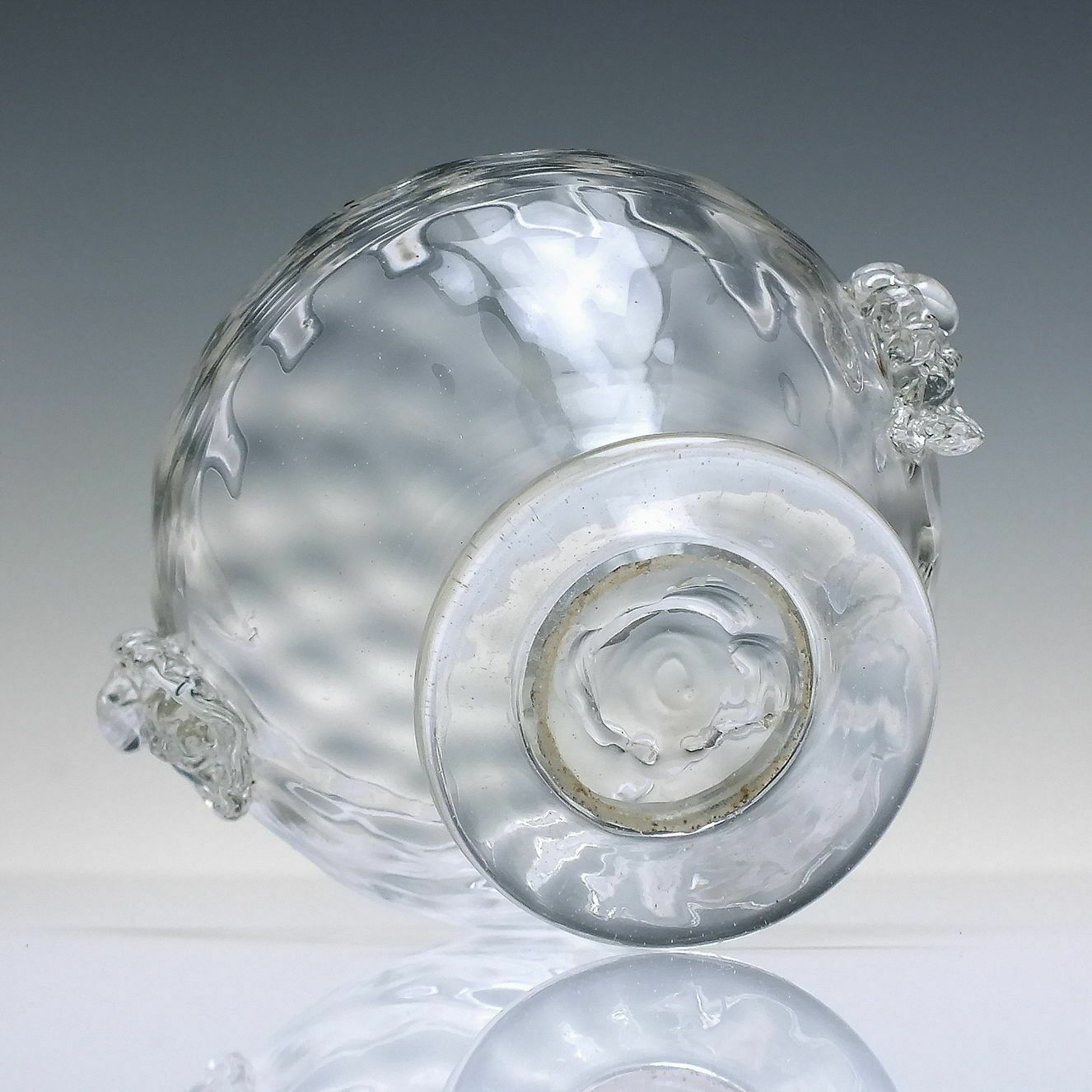 Antique Venetian Salviati Glass Bowl With Apple Finial Cover C1890 photo vinterior