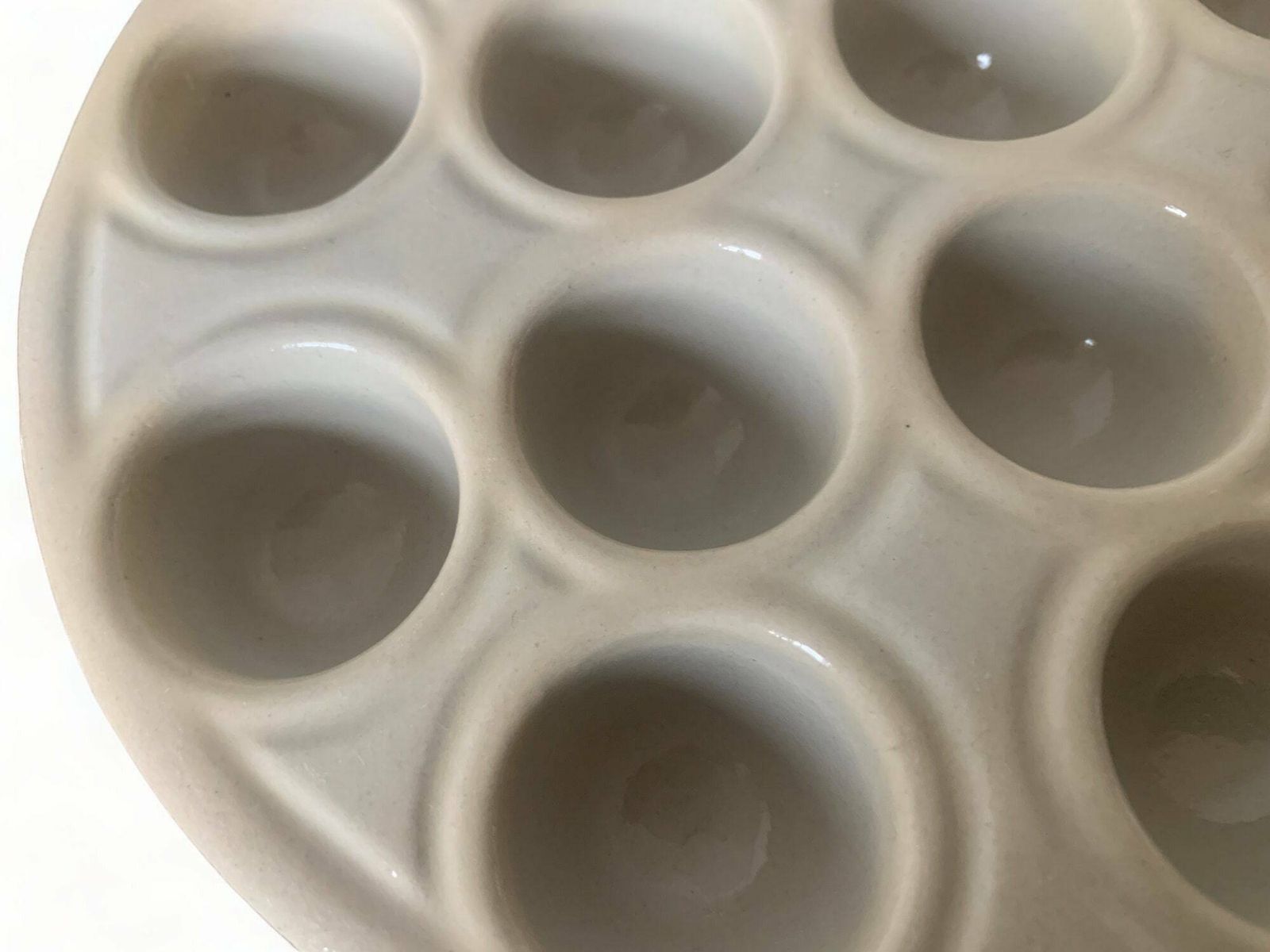 Snails Plate | Snaile Dish | Ceramic | Emile Henry | France | Escargots | Brown | Beige | Sixties | Porcelain | 12 Holes photo Home Decor