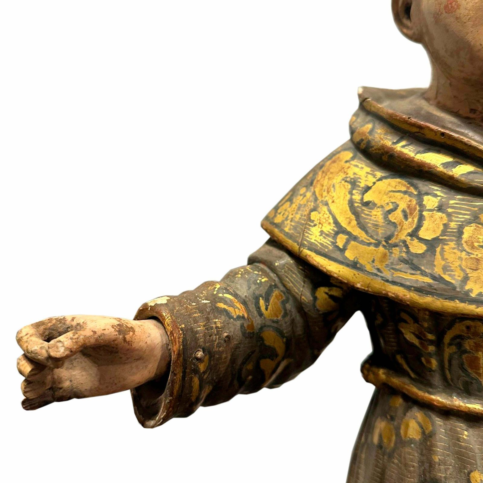 Hand Carved "Saint Francis" Wooden Sculpture, Spain, 17th Century. photo furniture